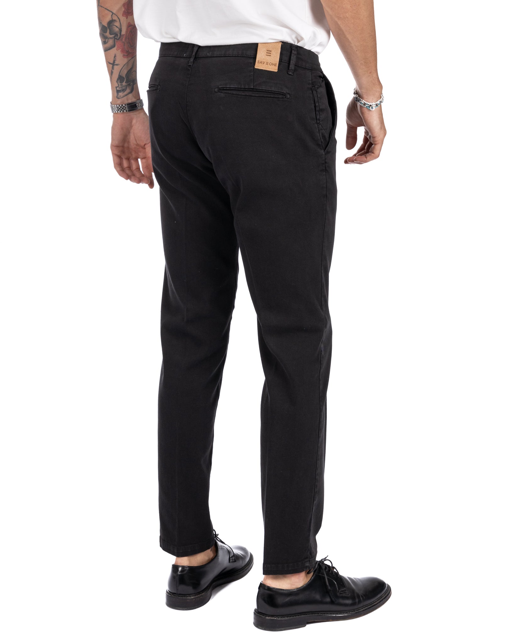 Jack trousers in black textured cotton