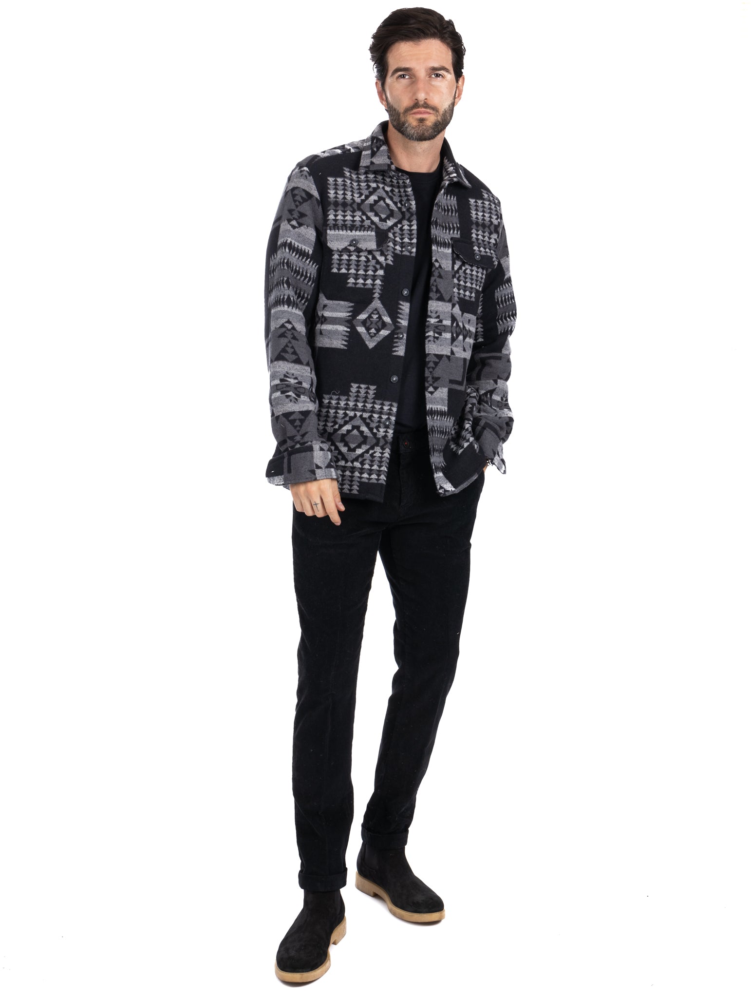 Mayor - black ethnic patterned jacket