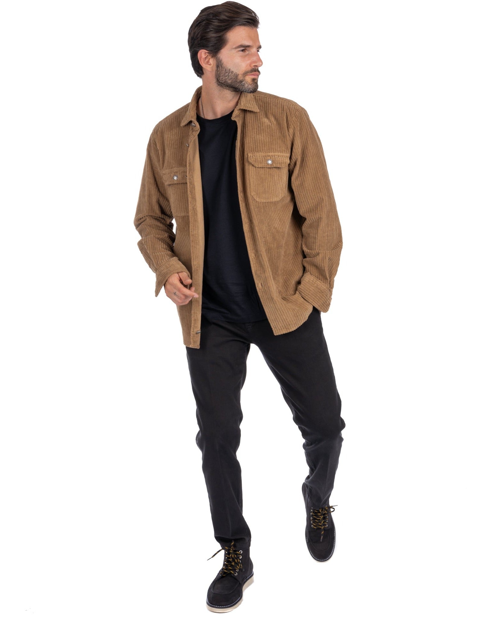 Atlantis - chemise en velours camel