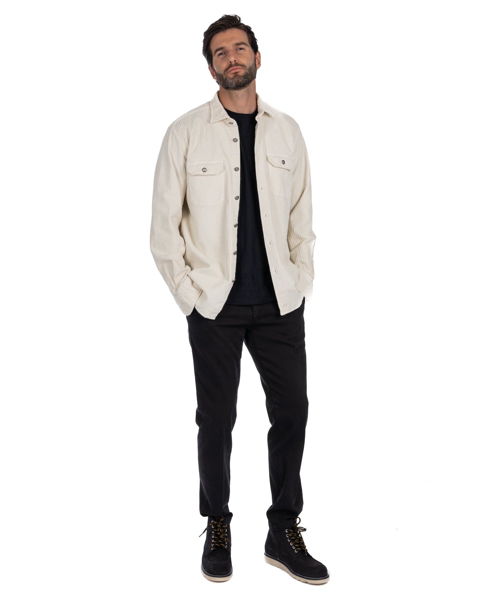 Dubhe - cream velvet shirt