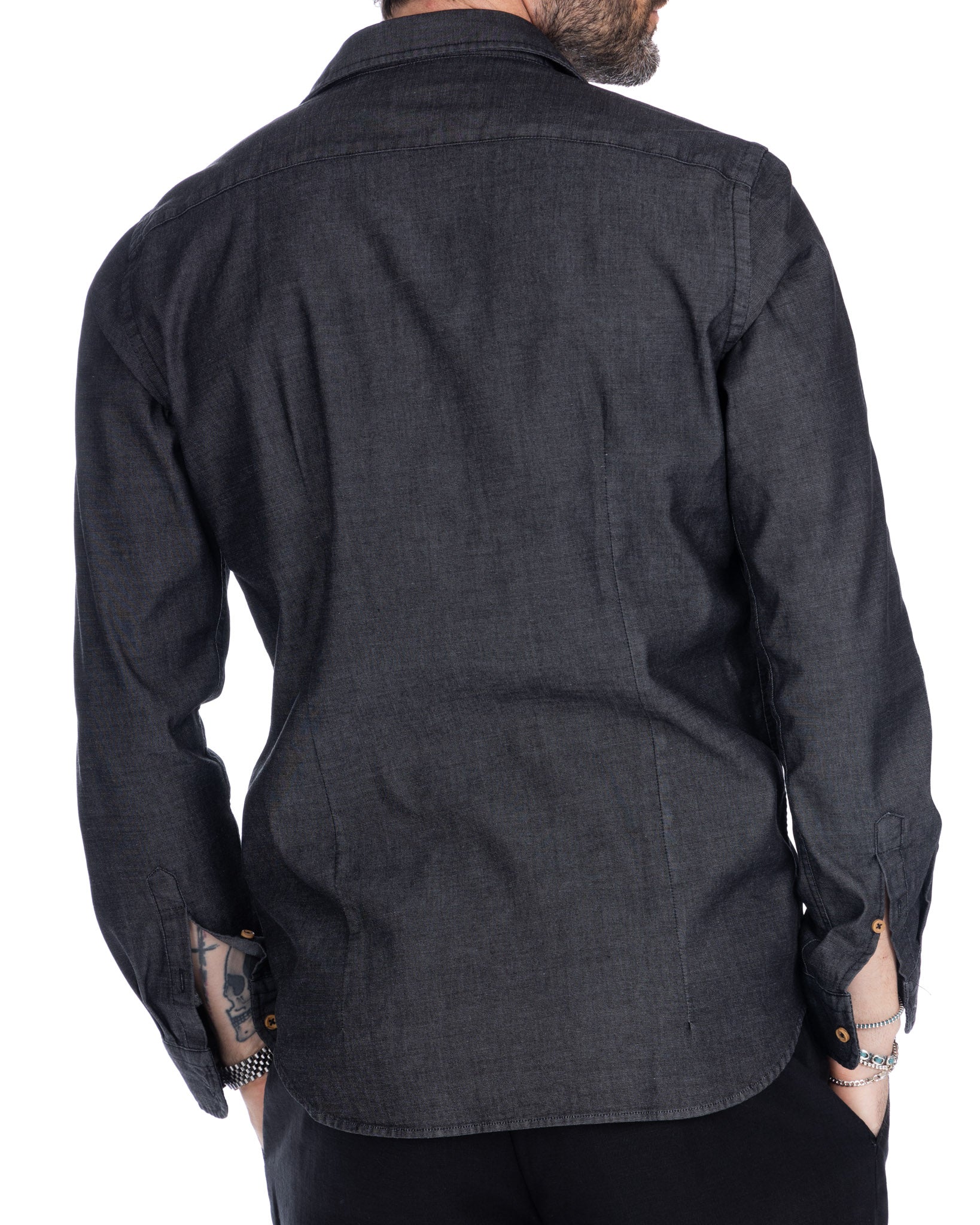 Mark - camicia jeans nera