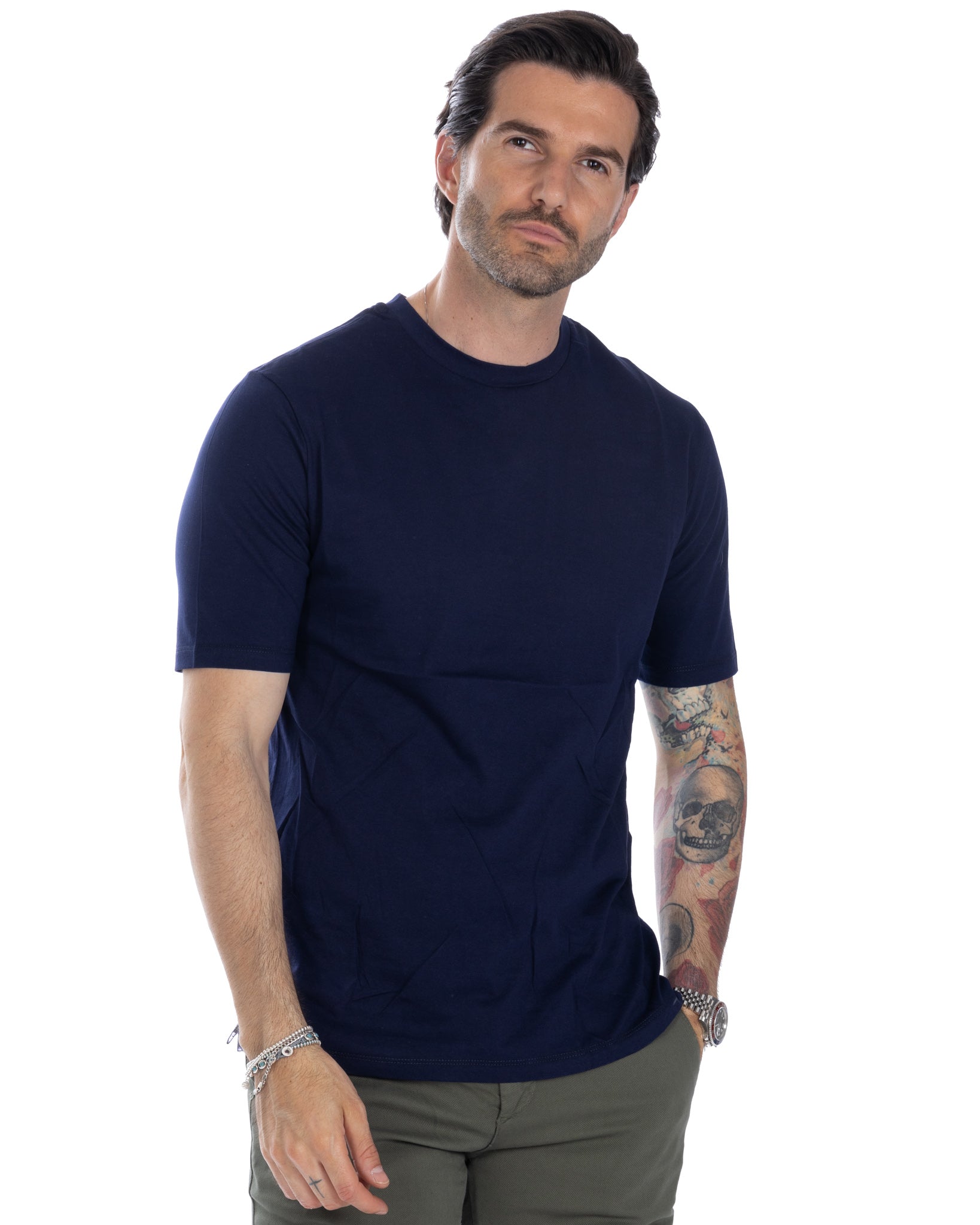 Tee - basic blue t-shirt in cotton