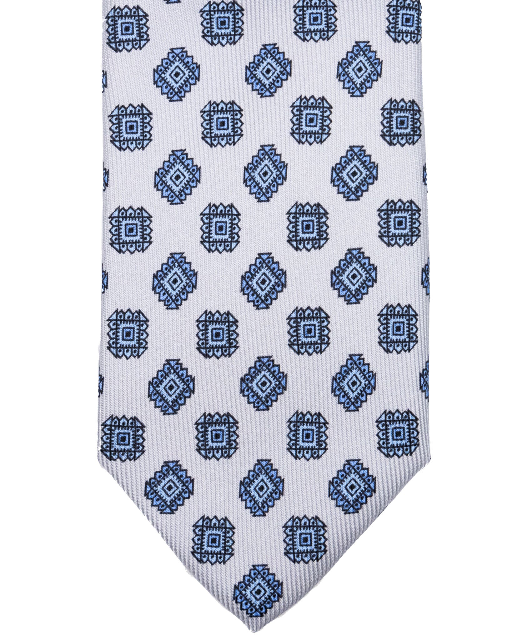 Tie - in blue woven silk