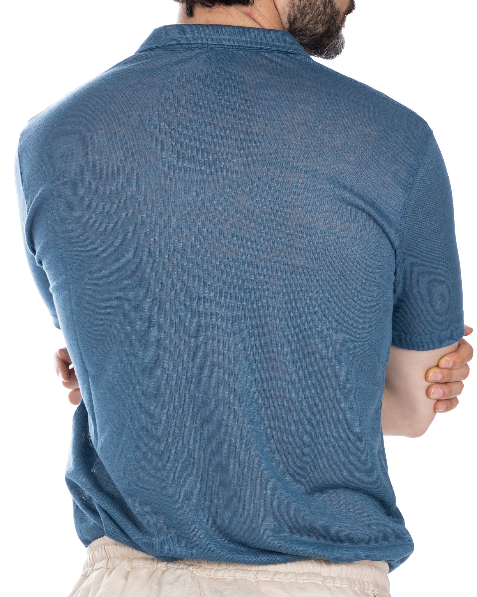 Ben - polo in lino royal in maglia