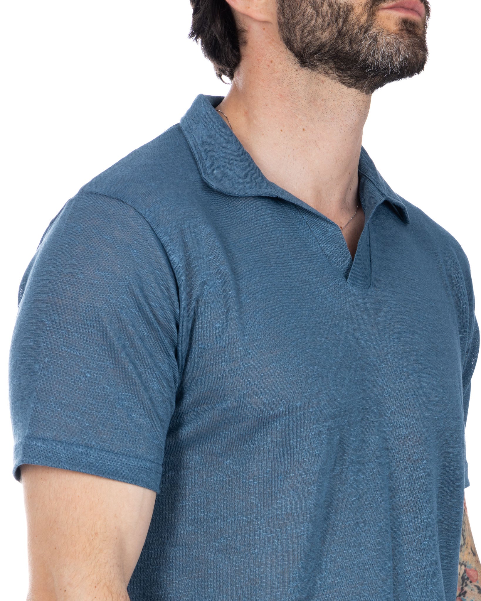 Ben - polo in lino royal in maglia
