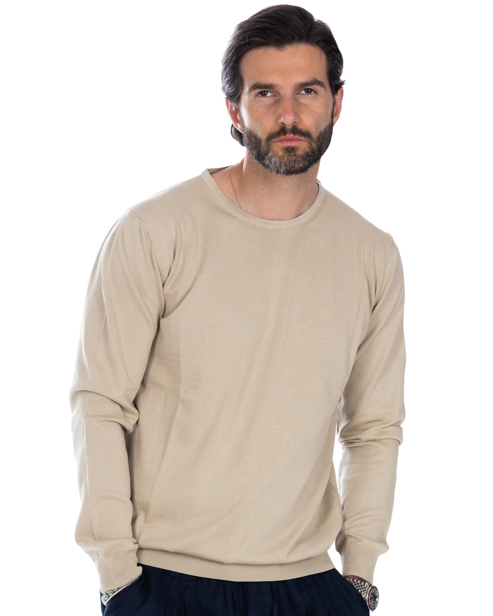 Jersey Daniil de algodón beige