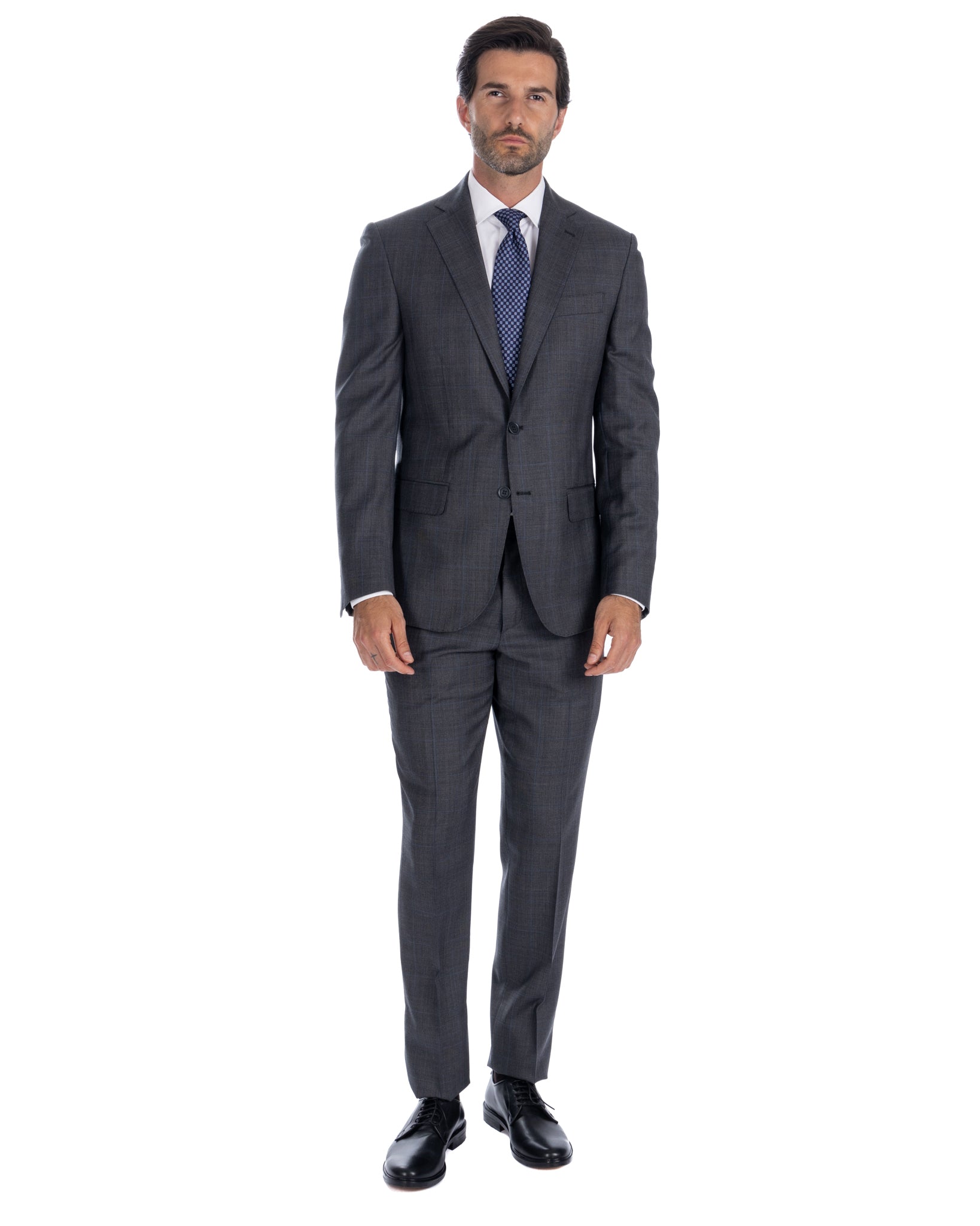 Costume carré gris à simple boutonnage - Reda