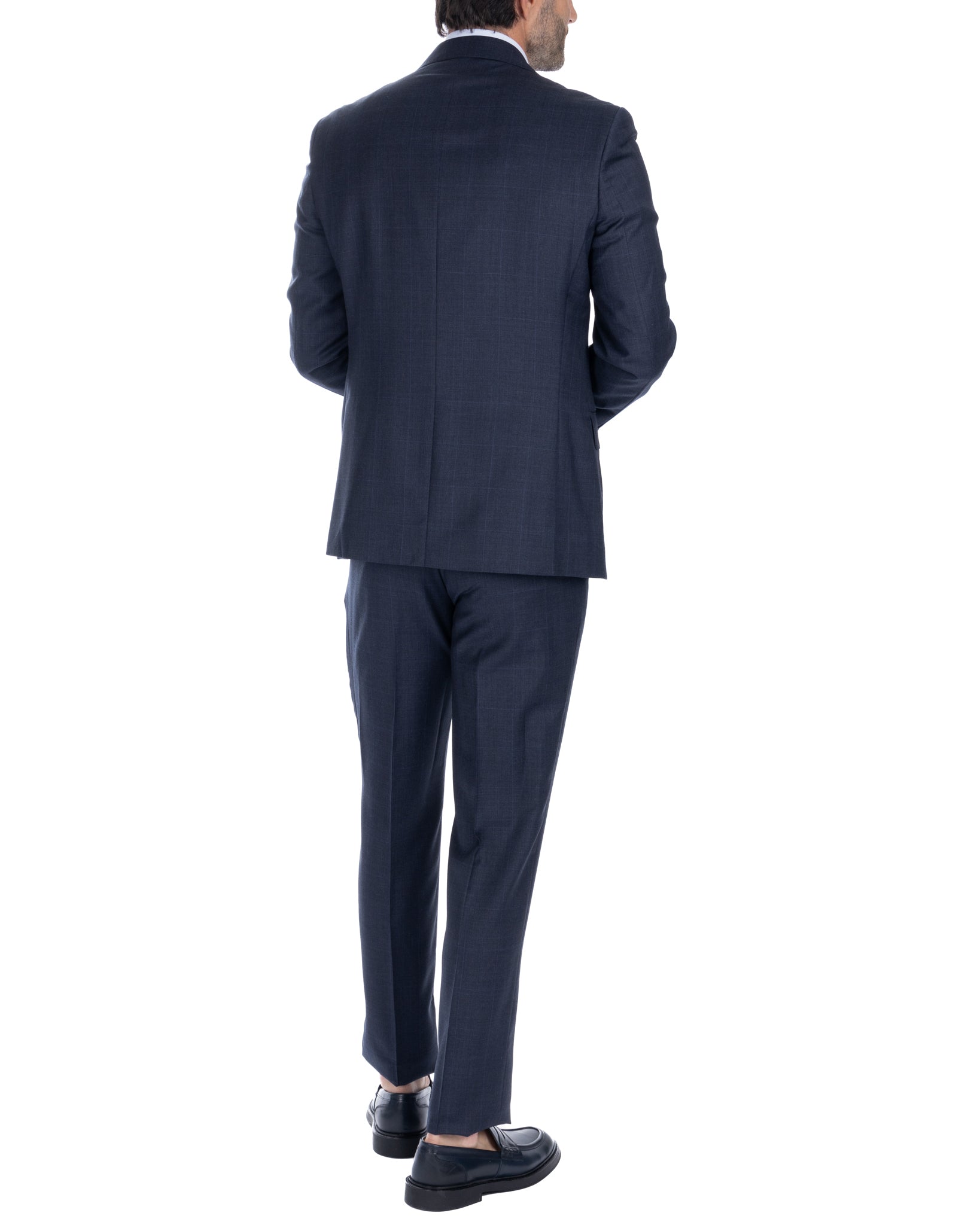 Costume carré bleu à simple boutonnage - Reda