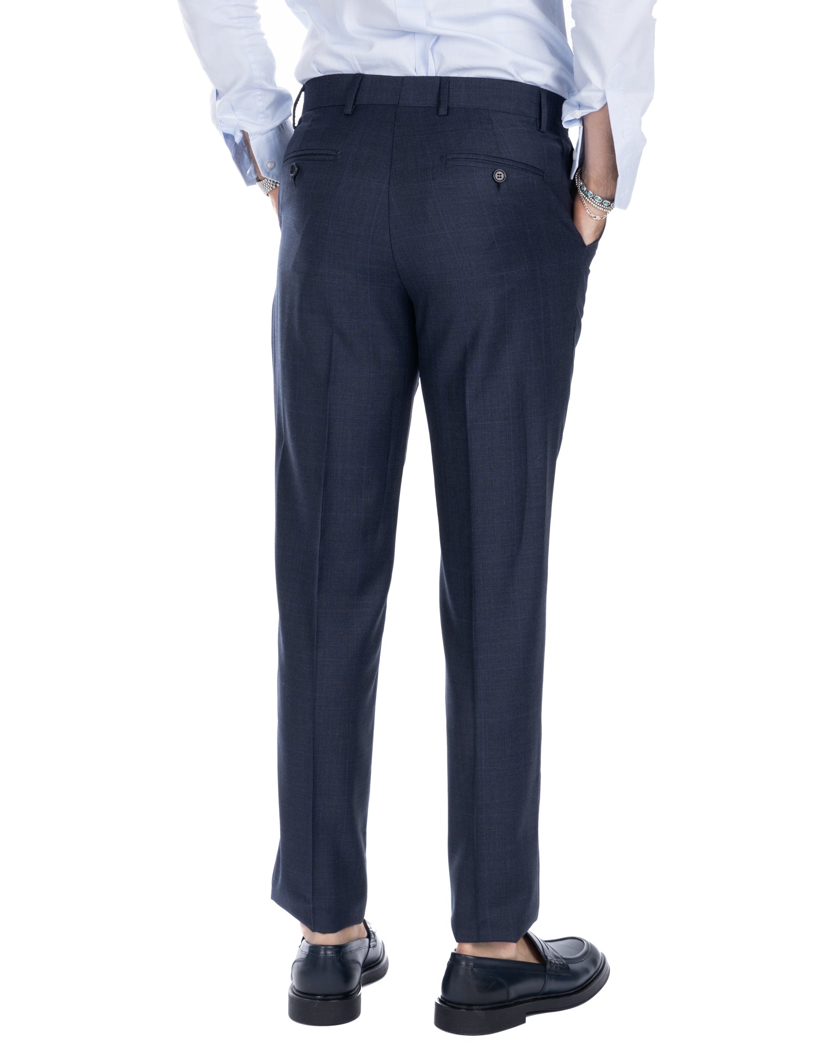 Costume carré bleu à simple boutonnage - Reda