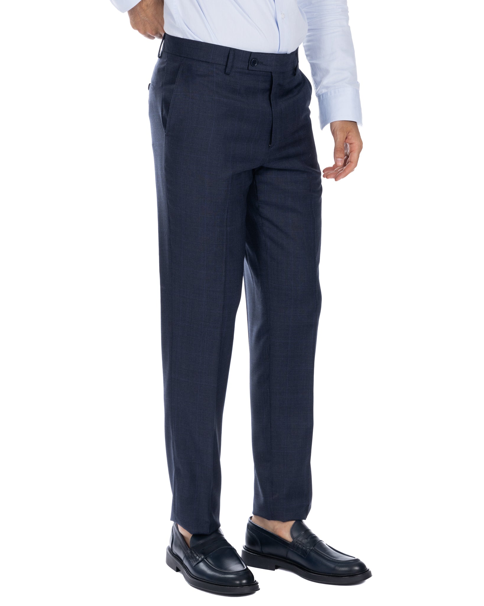 Costume carré bleu à simple boutonnage - Reda