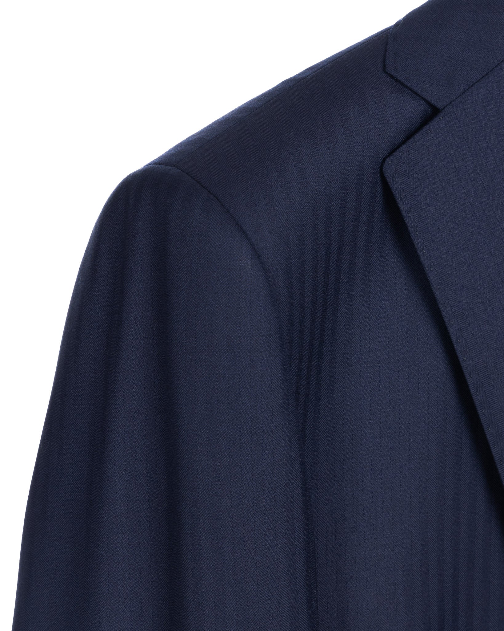 Costume bleu à chevrons à simple boutonnage - Vitale Barberis Canonico