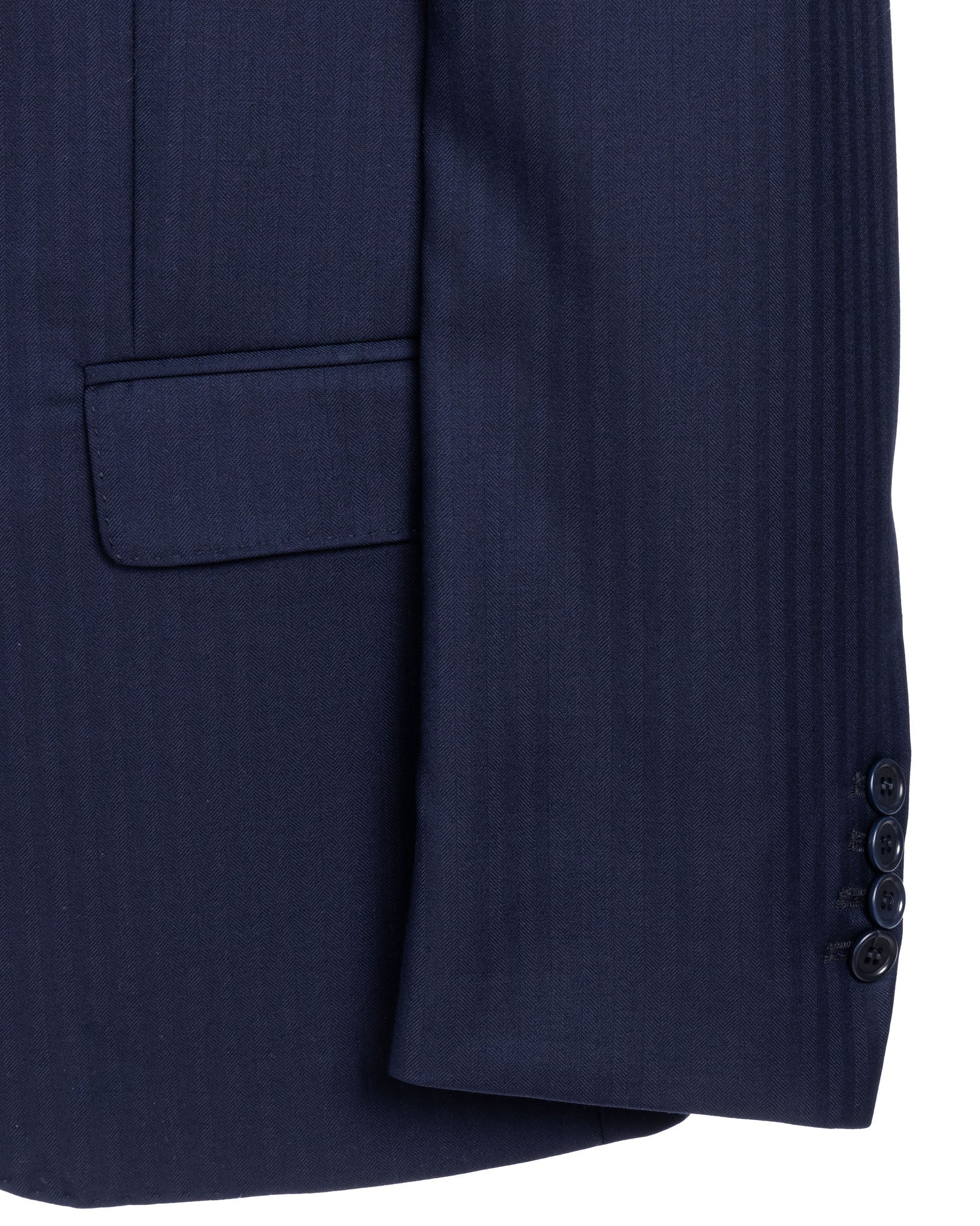 Costume bleu à chevrons à simple boutonnage - Vitale Barberis Canonico