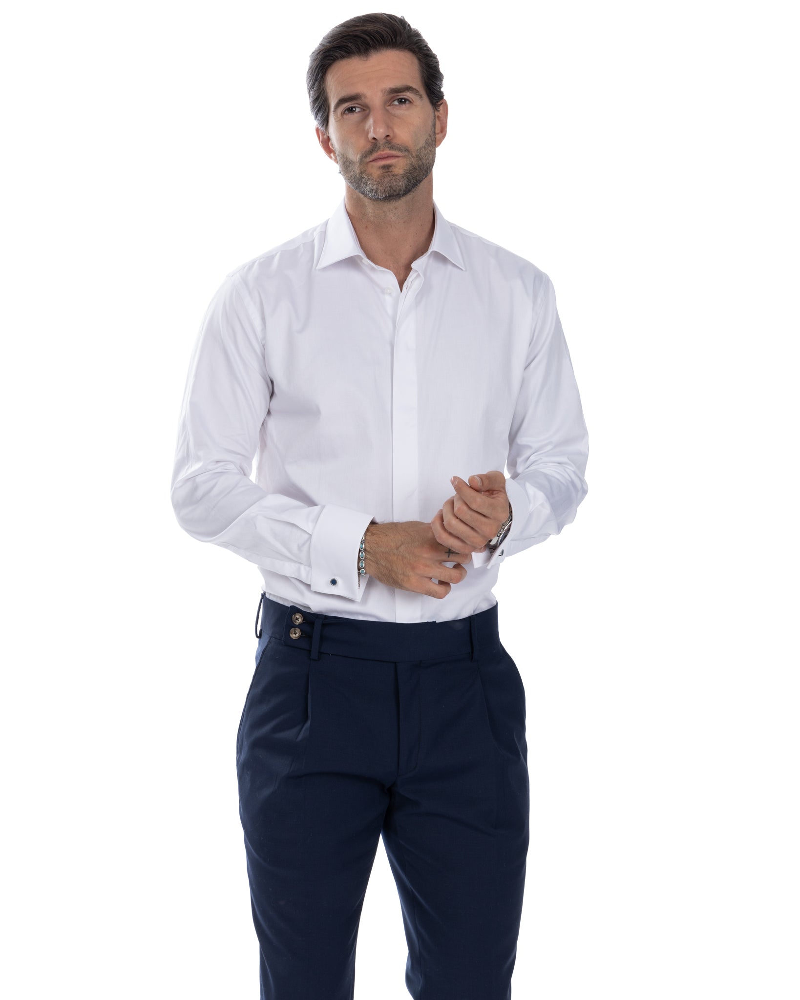 Shirt - classic basic white ceremony in cotton