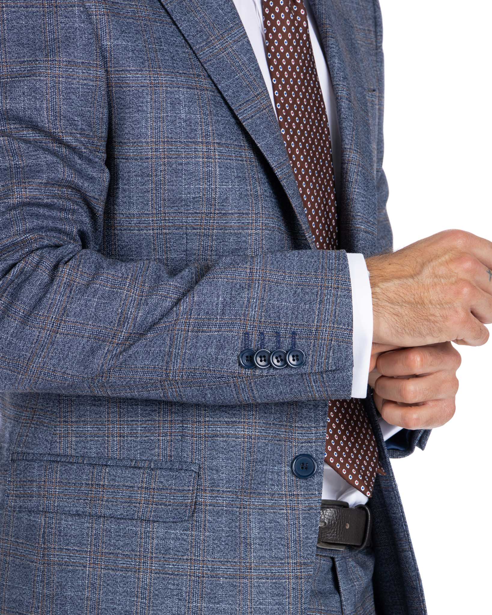 Hanoi - single-breasted square denim suit