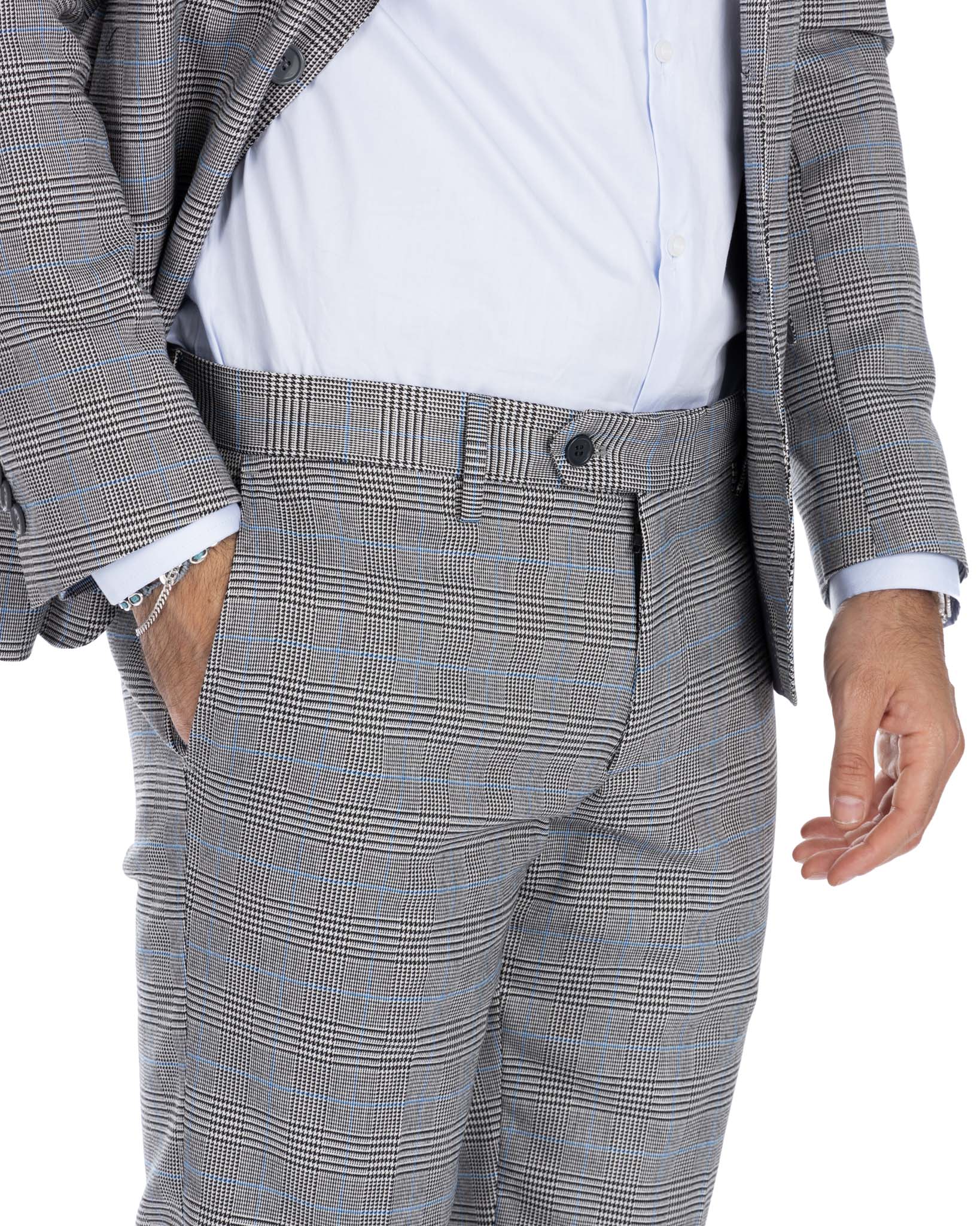 Cardiff - Grey Prince of Wales Single Breasted Suit