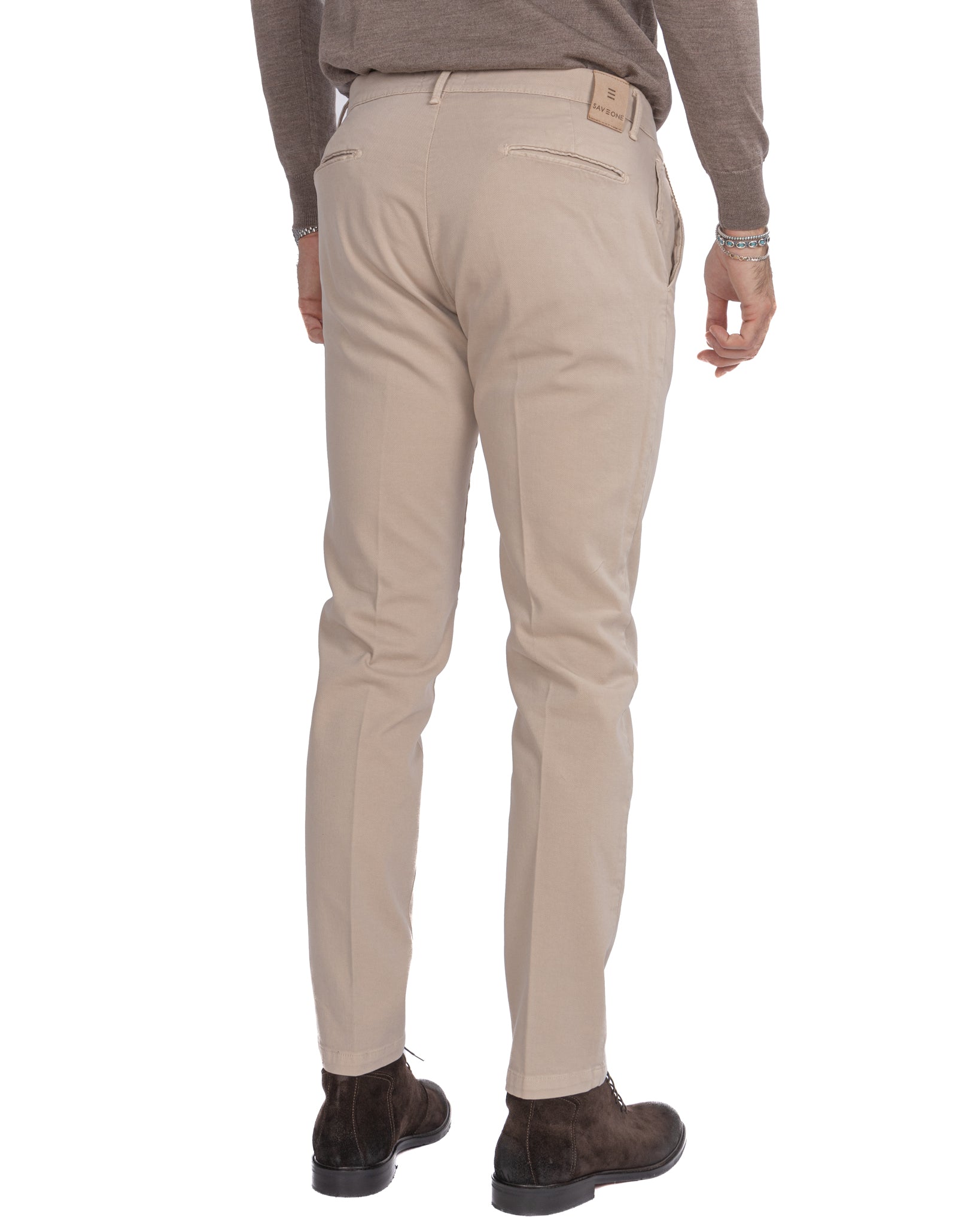 Jack trousers in beige textured cotton