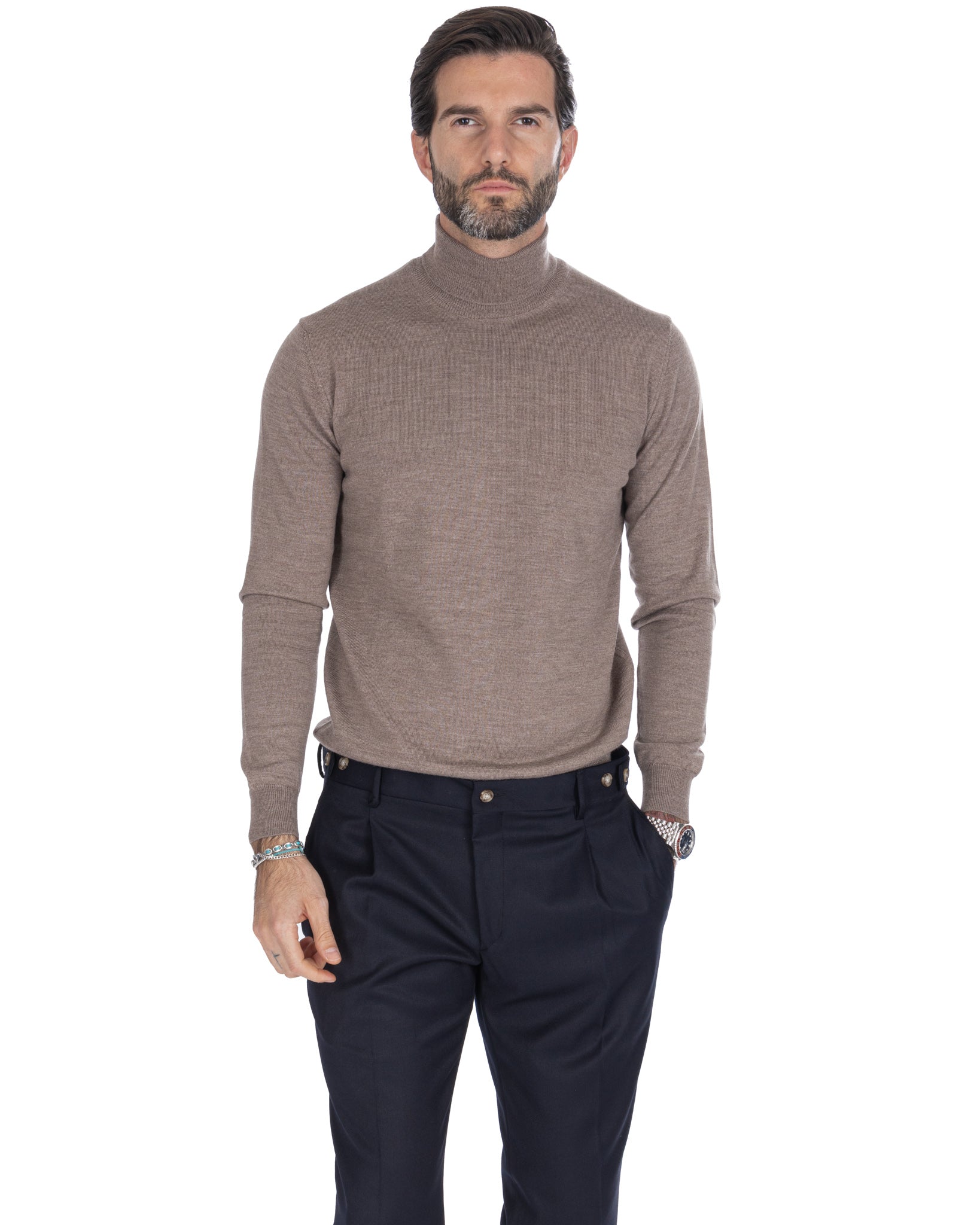 Vietri - beige merino wool turtleneck