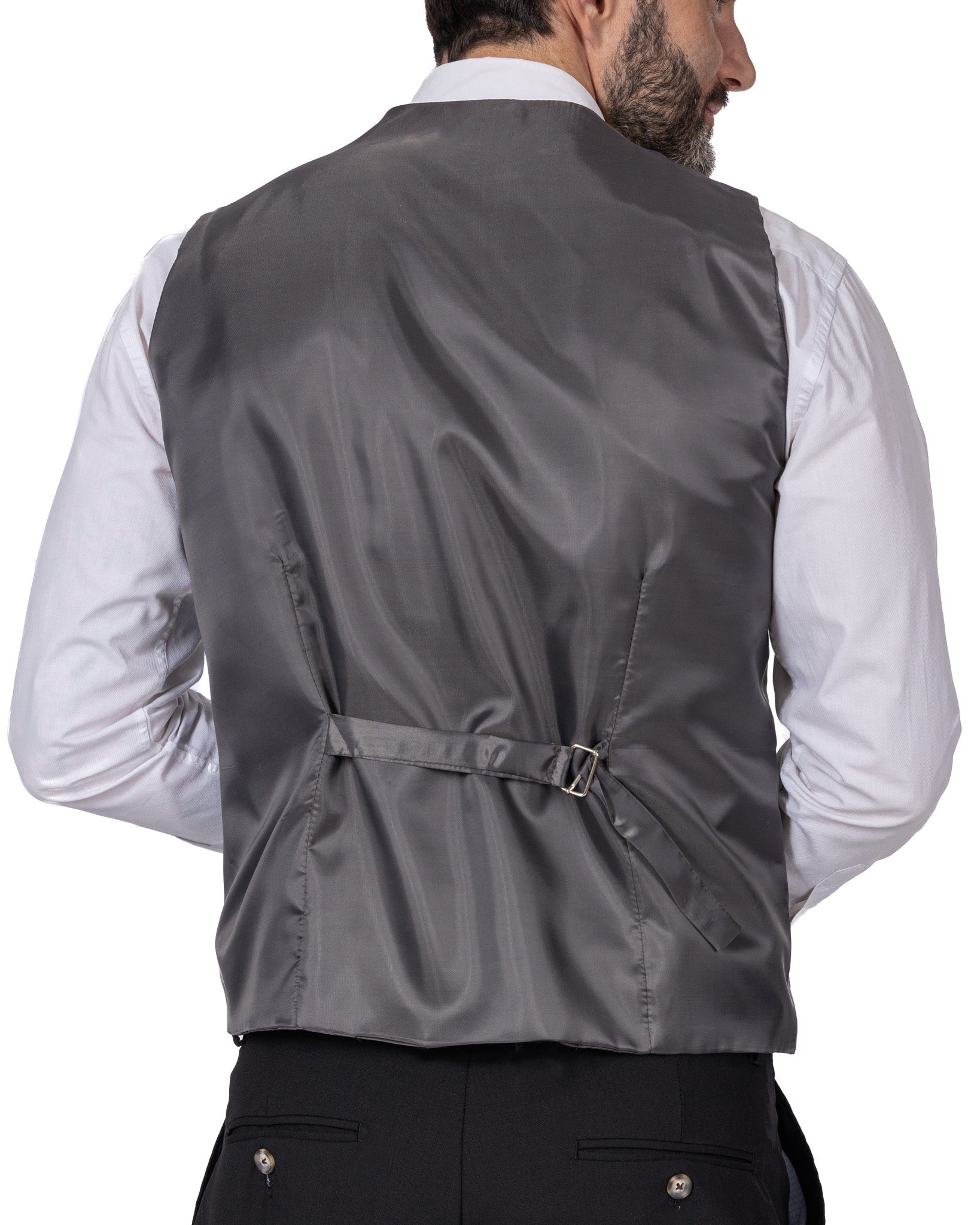 Racines - anthracite square single-breasted waistcoat