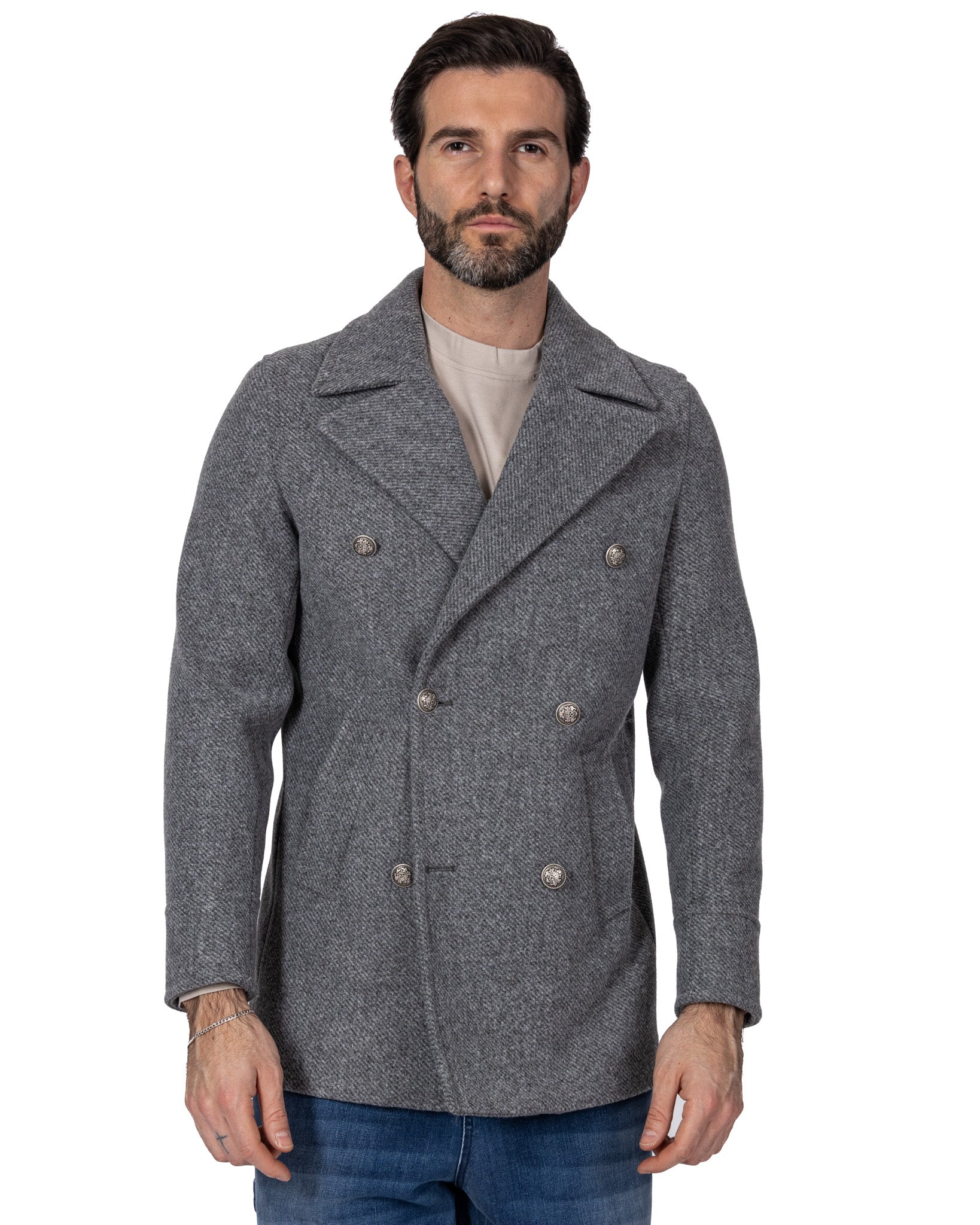 David - manteau 3/4 gris