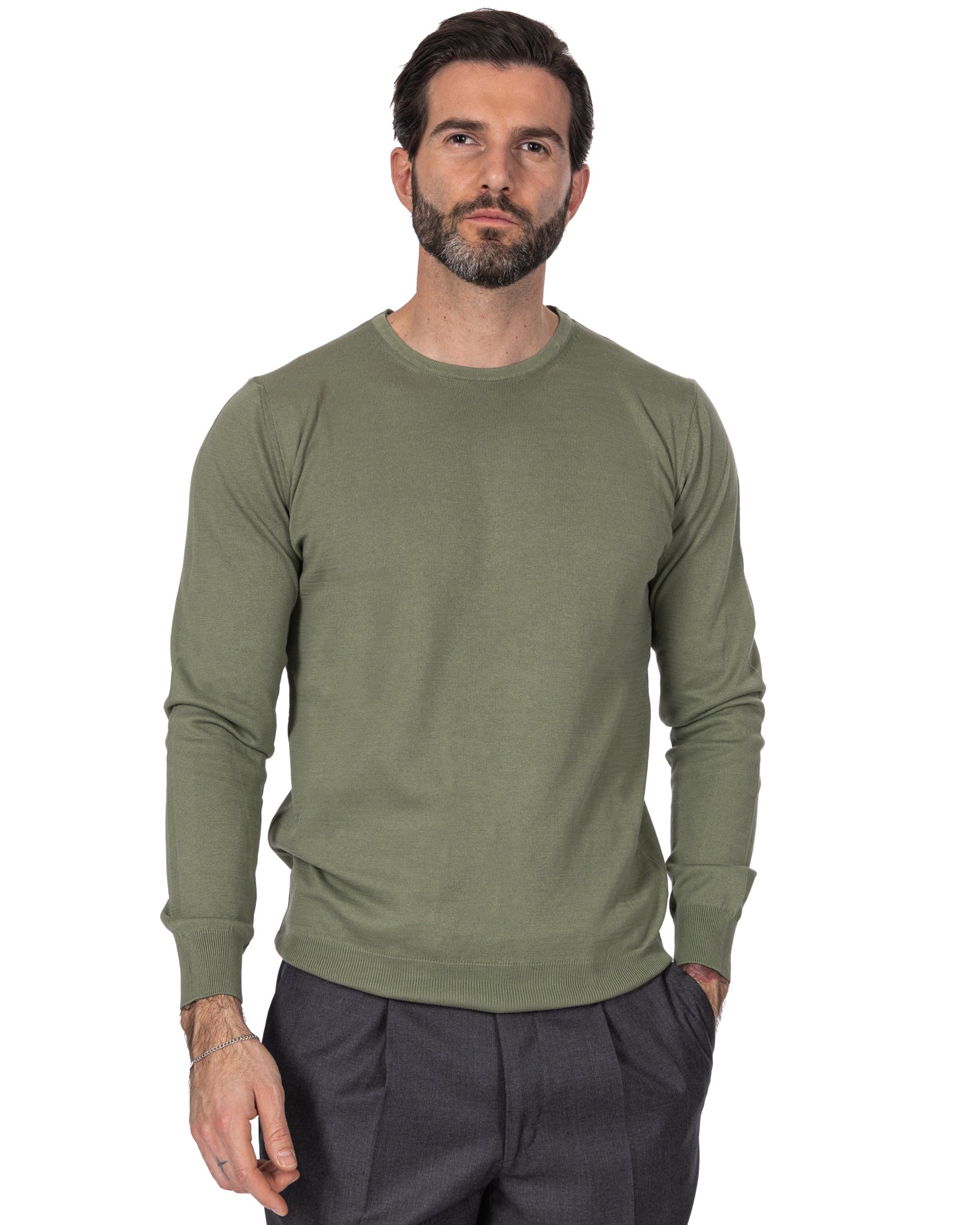 Daniil - green cotton sweater