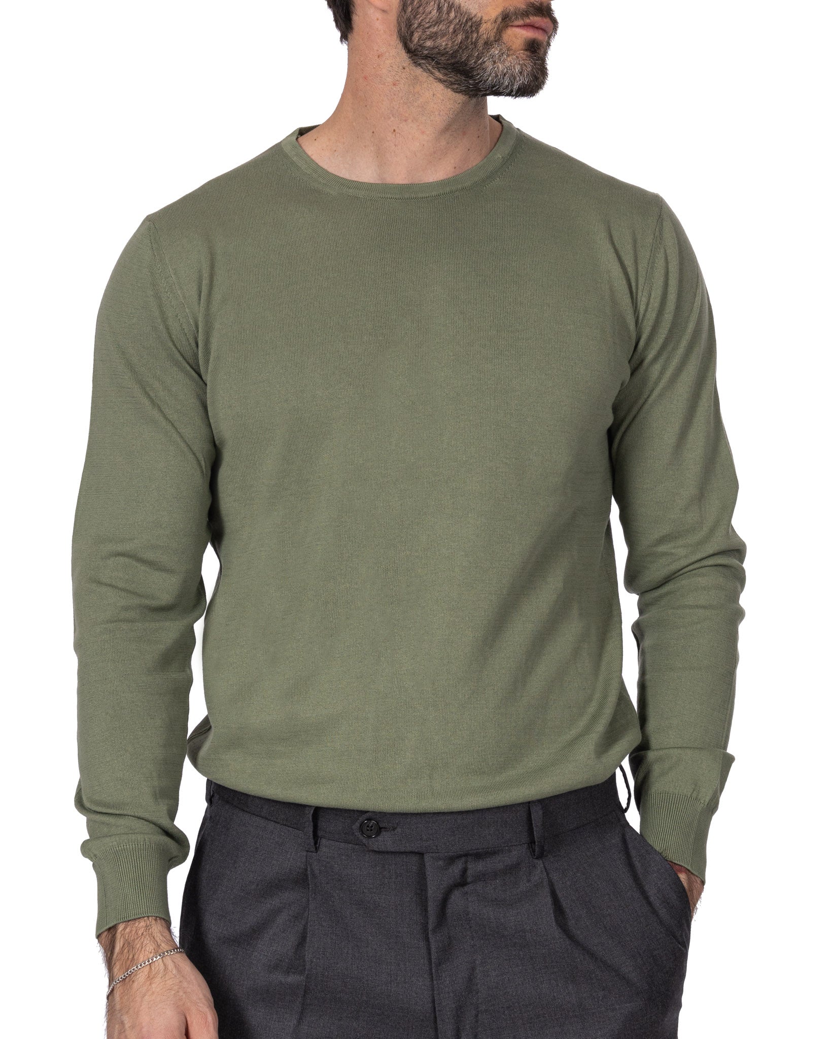 Daniil - green cotton sweater