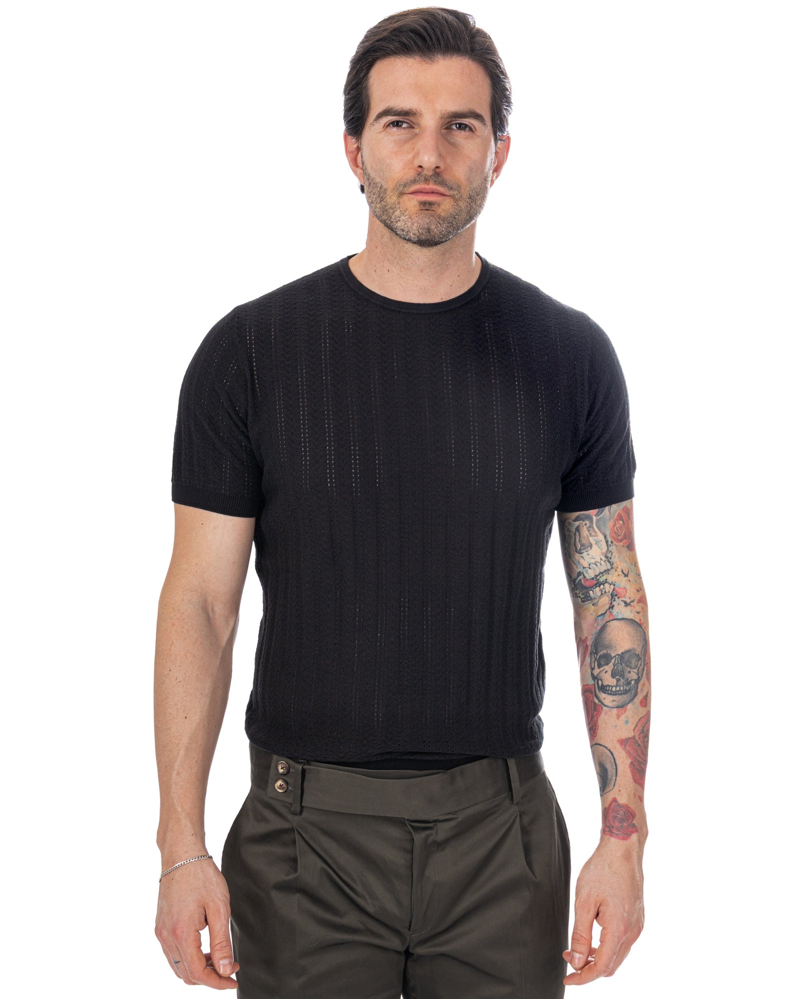 Nick - Black Mesh T-Shirt