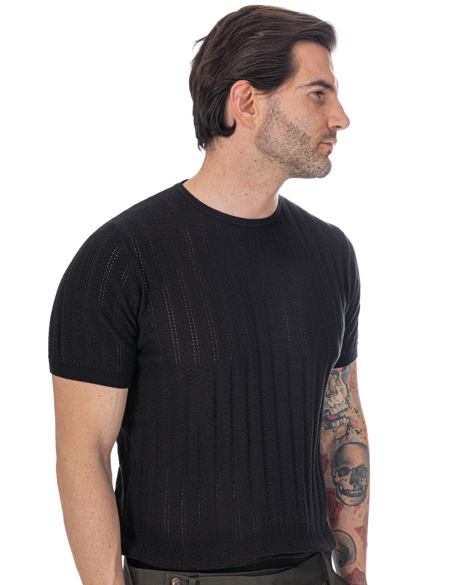 Nick - Black Mesh T-Shirt