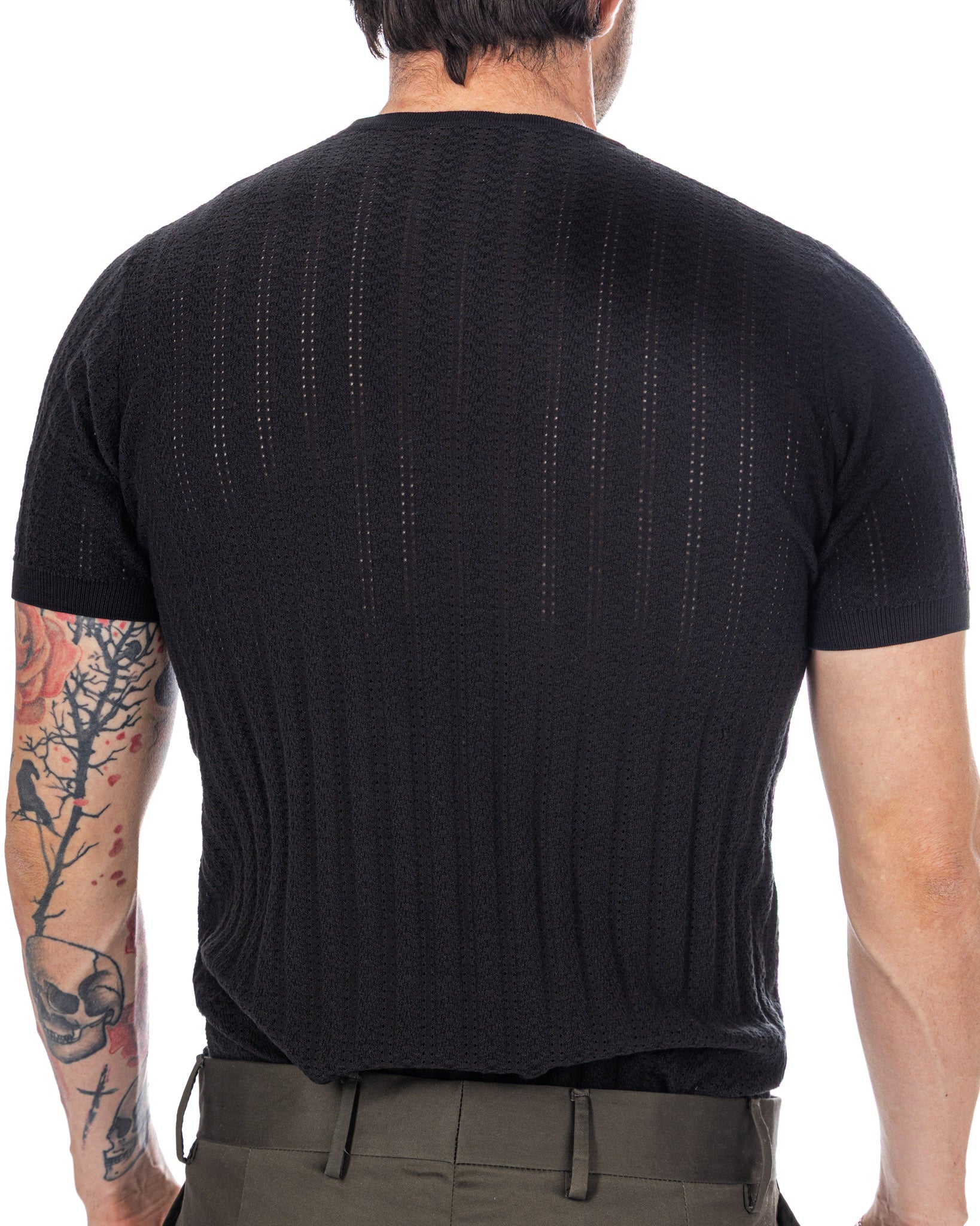 Nick - Black Mesh T-Shirt