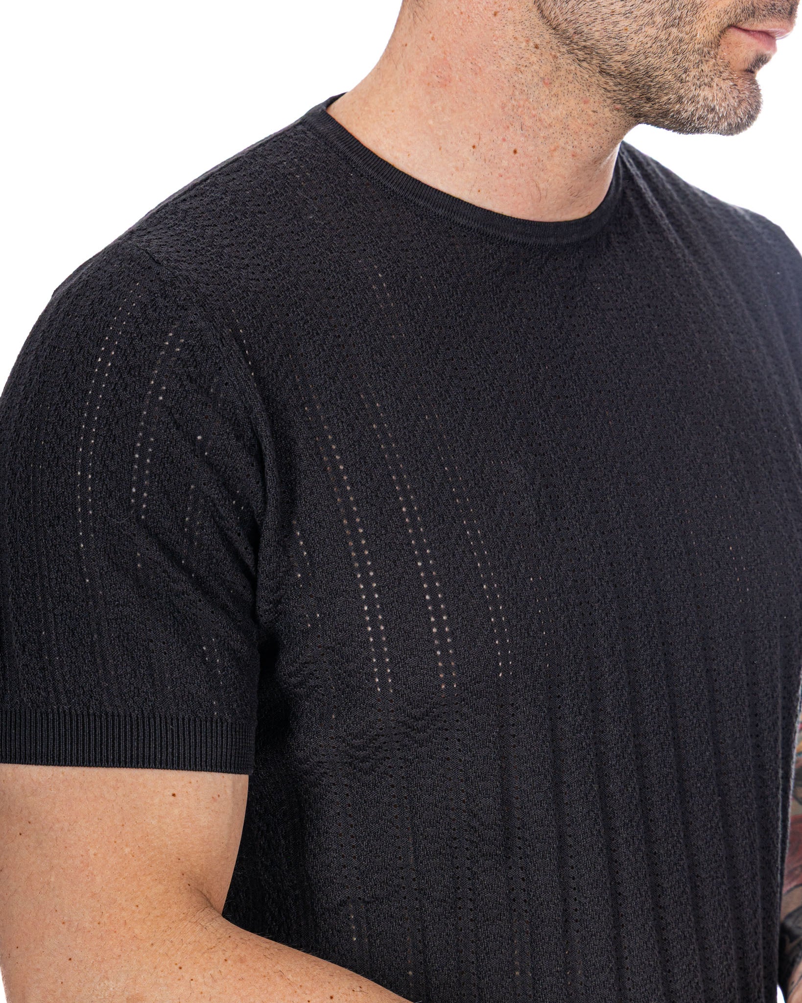 Nick - Black Mesh T-Shirt