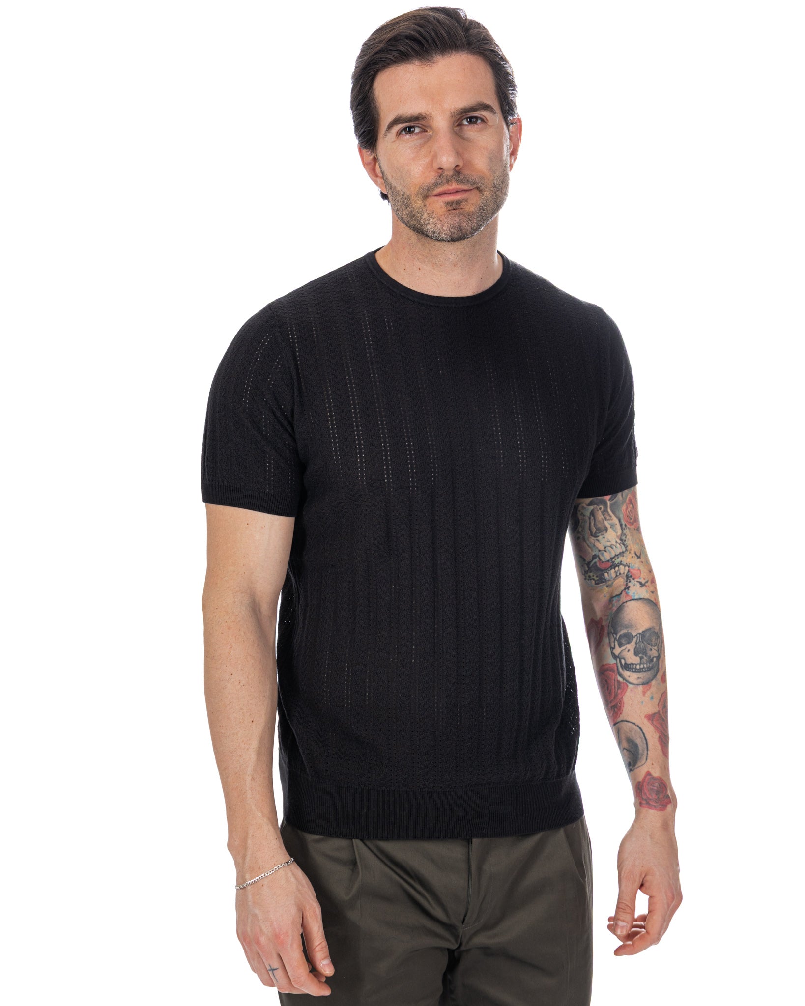 Nick - Black Mesh T-Shirt