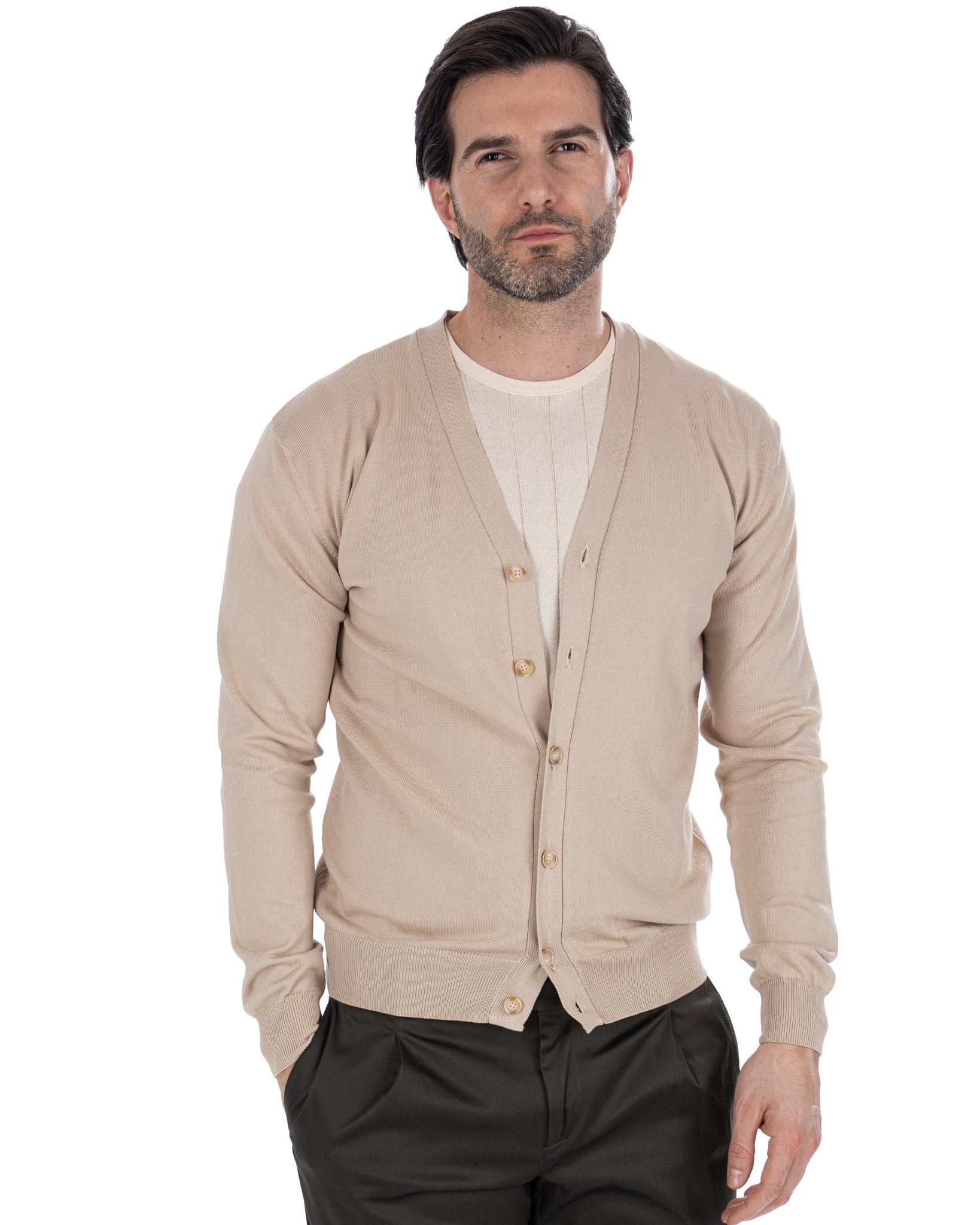 Alex - cardigan en coton beige