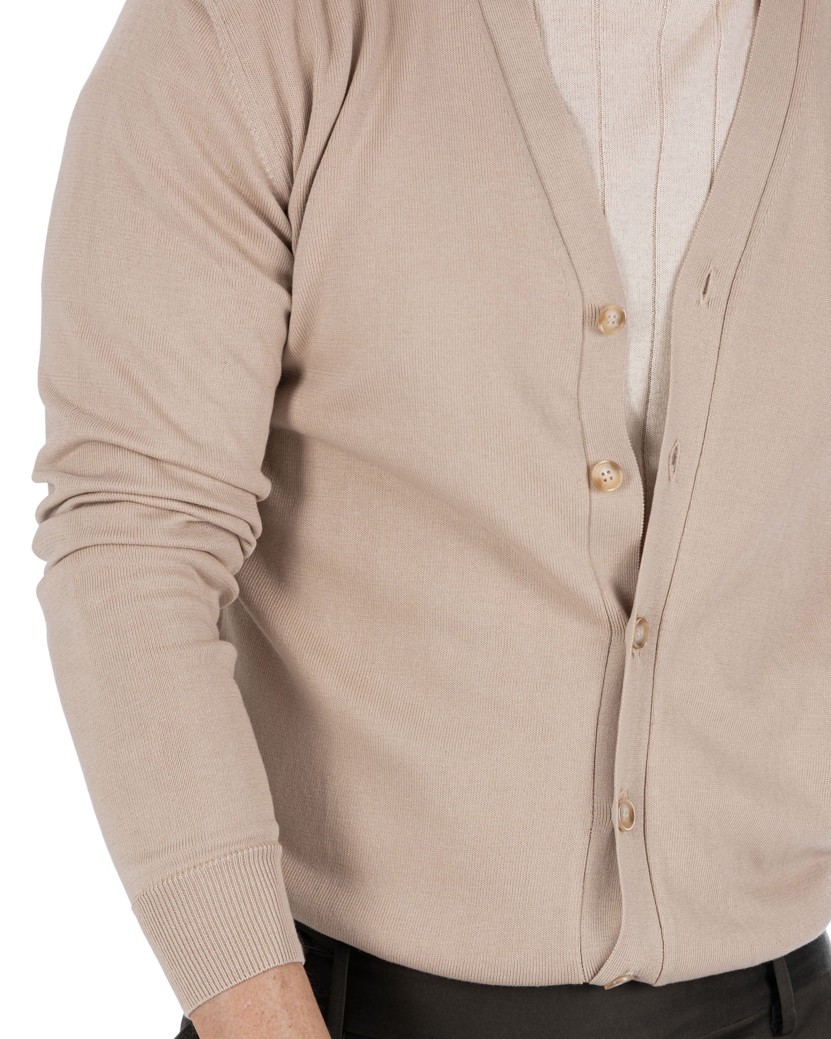 Alex - cardigan en coton beige
