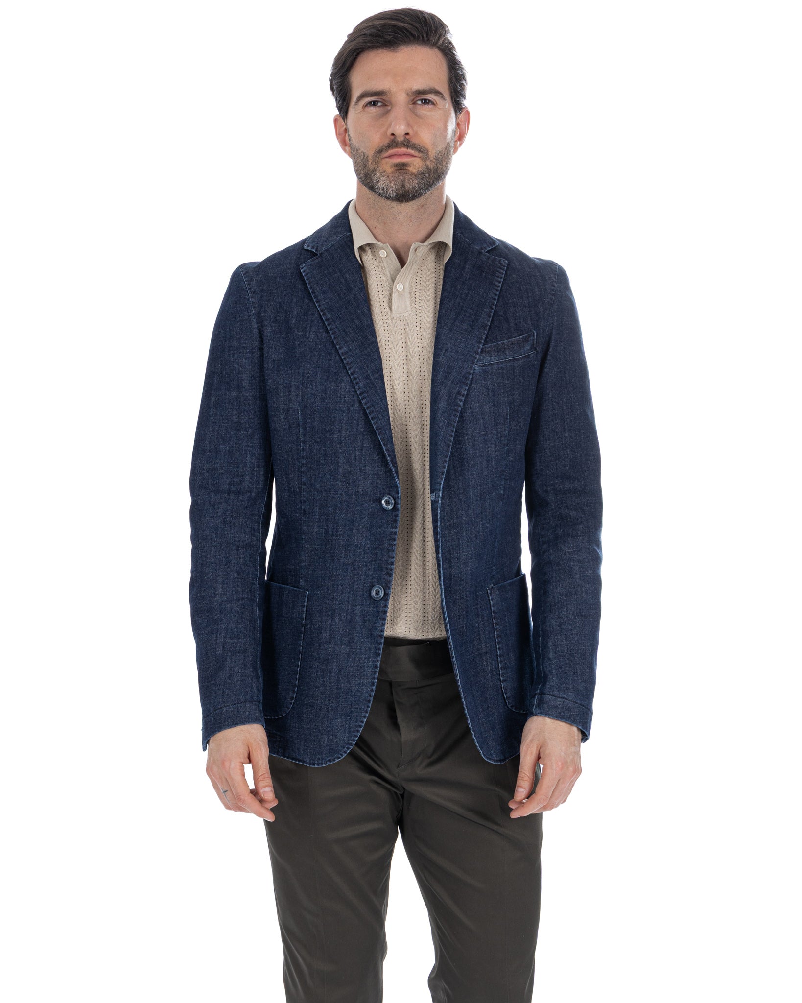 Spello - Veste en jean foncé à boutonnage simple