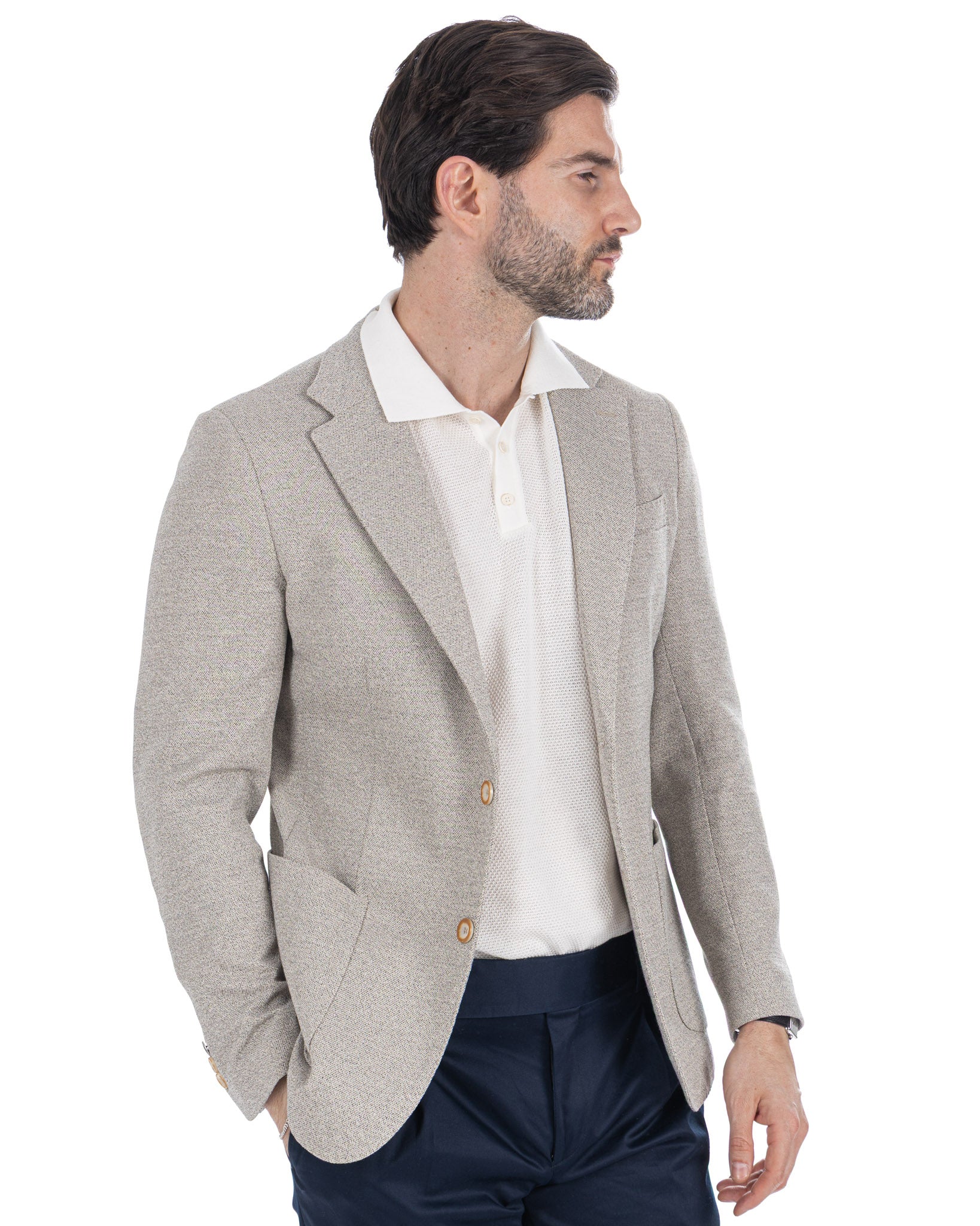 Haines - single breasted jacket grey melange