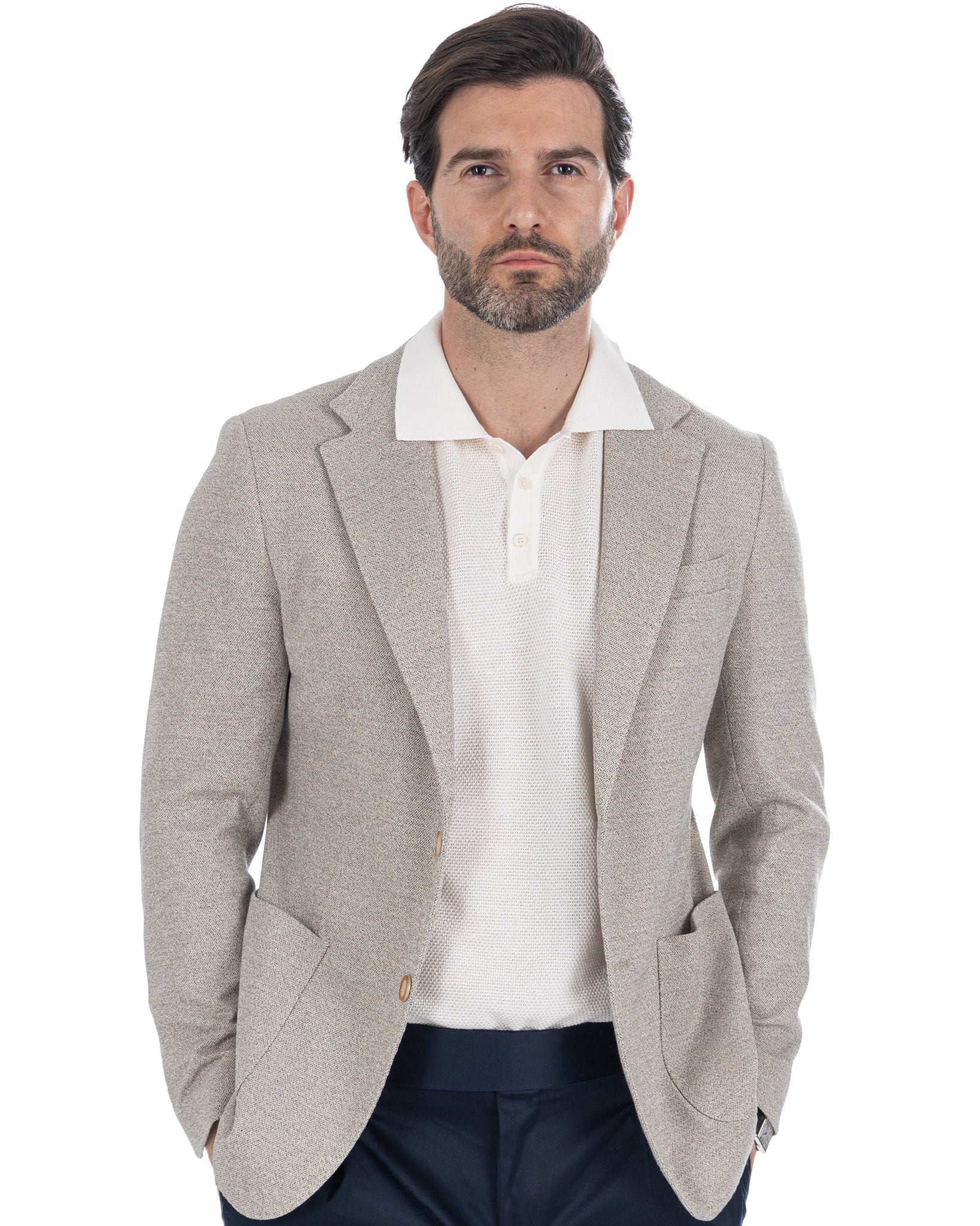 Haines - single breasted jacket grey melange