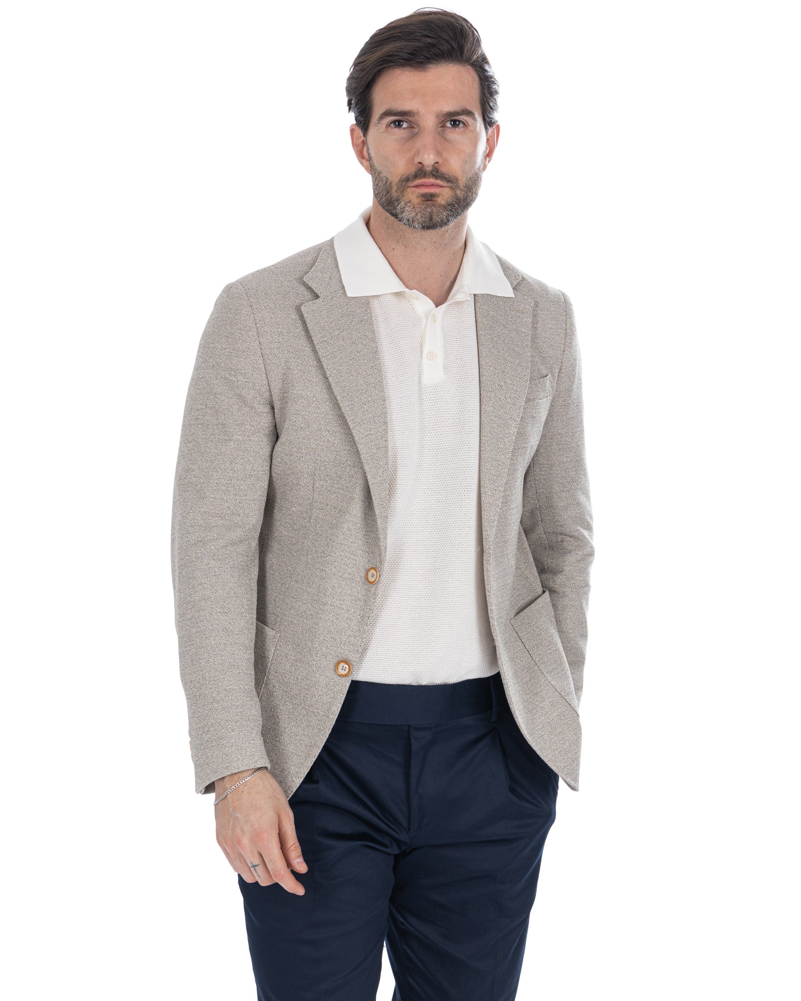 Haines - single breasted jacket grey melange