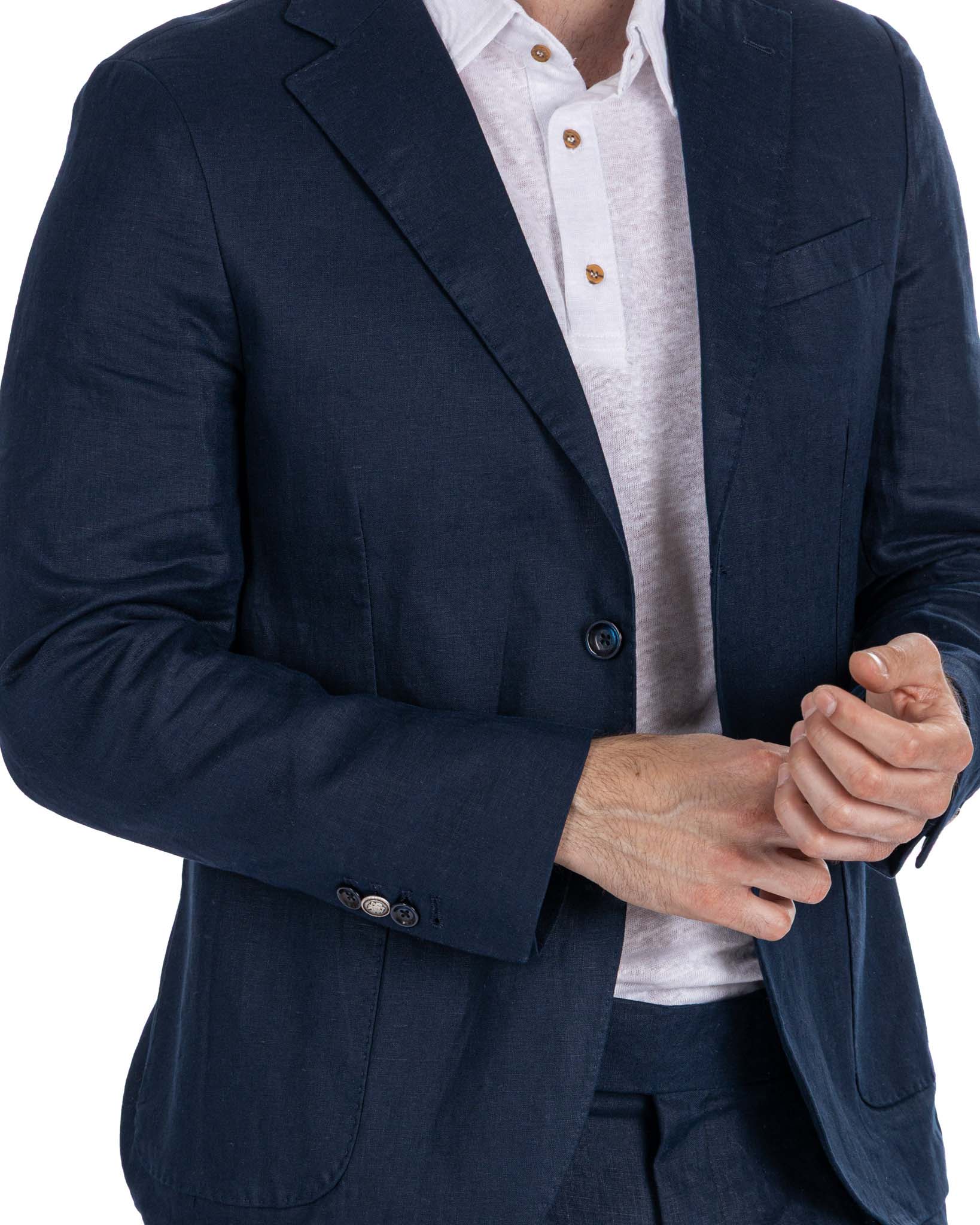 Bitonto - completo in lino blu