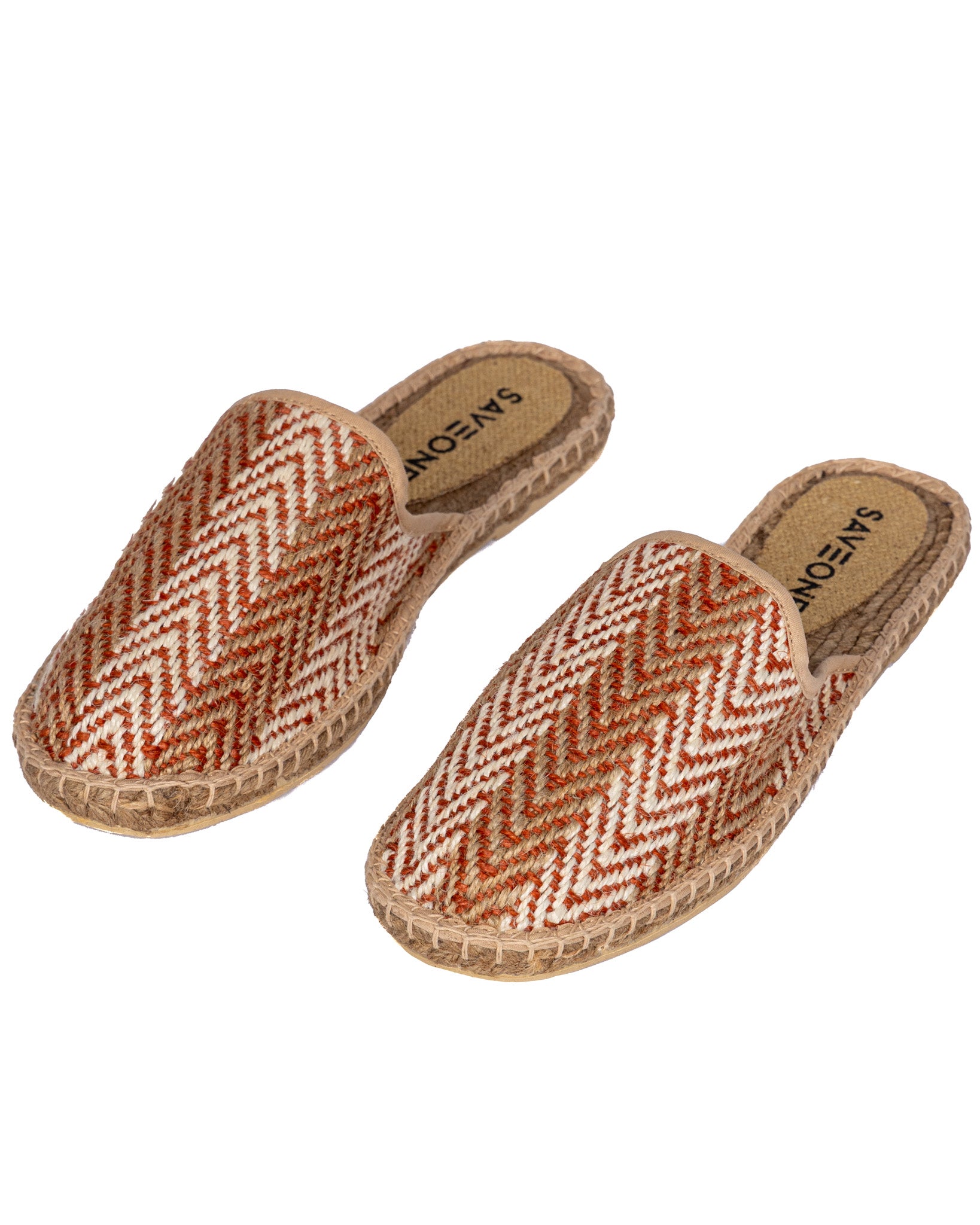 Lerici - mules espadrilles à chevrons brique