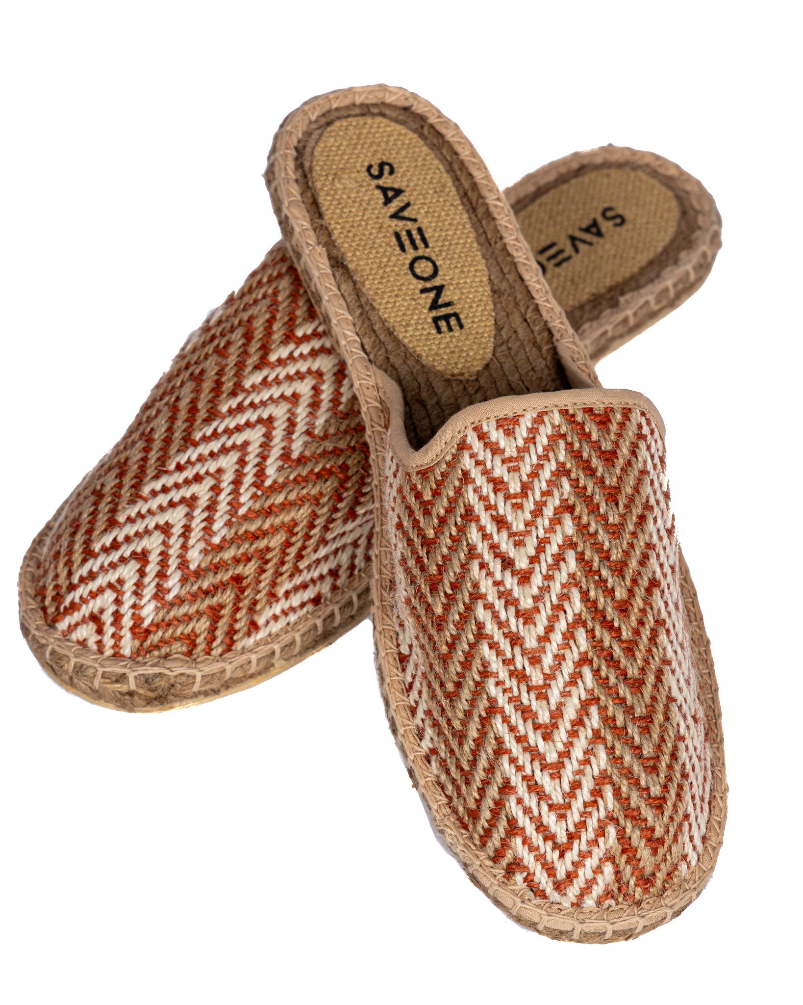 Lerici - mules espadrilles à chevrons brique
