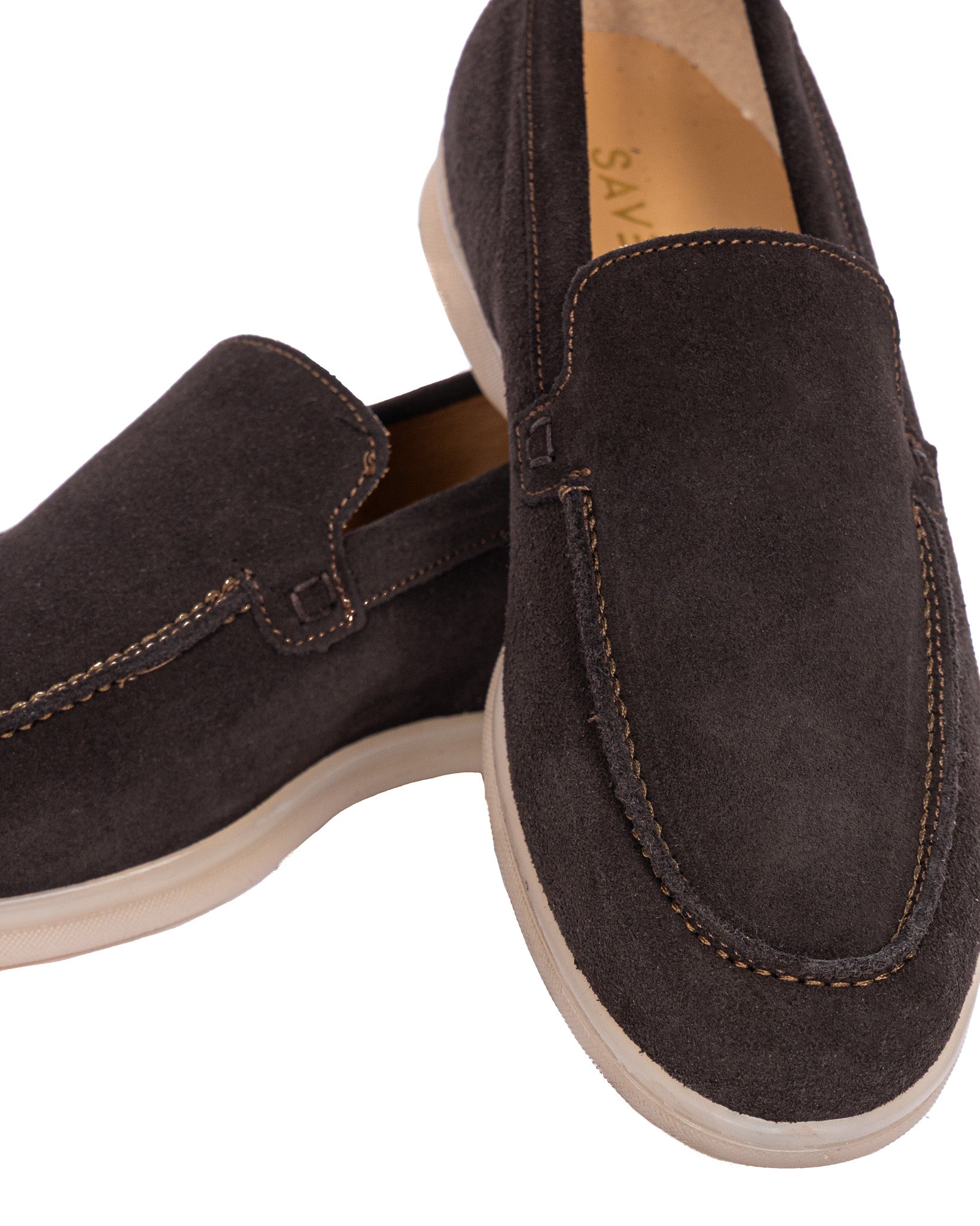 Valeri - mocassin en daim marron foncé