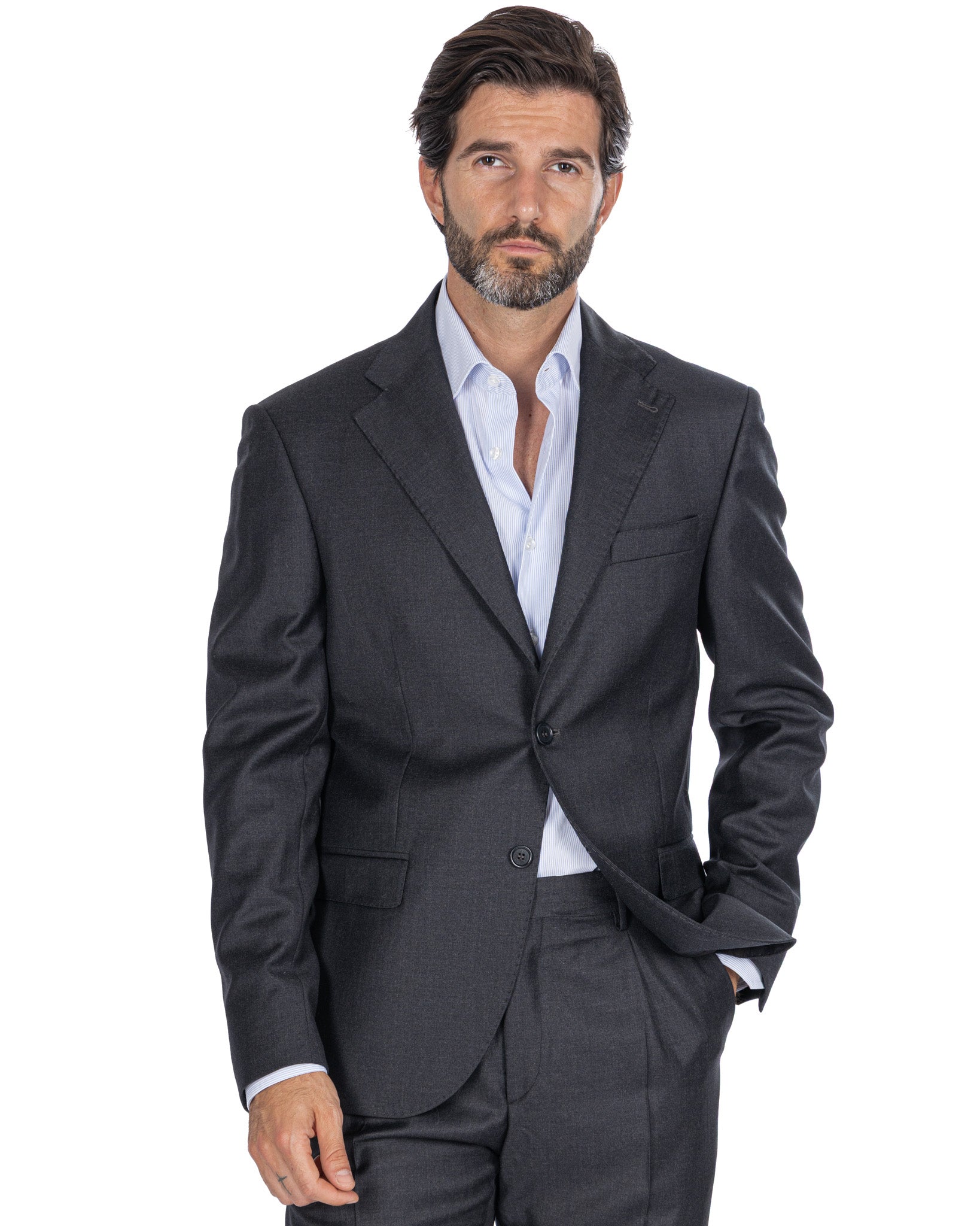 Robe pérenne en laine Barberis Canonico anthracite