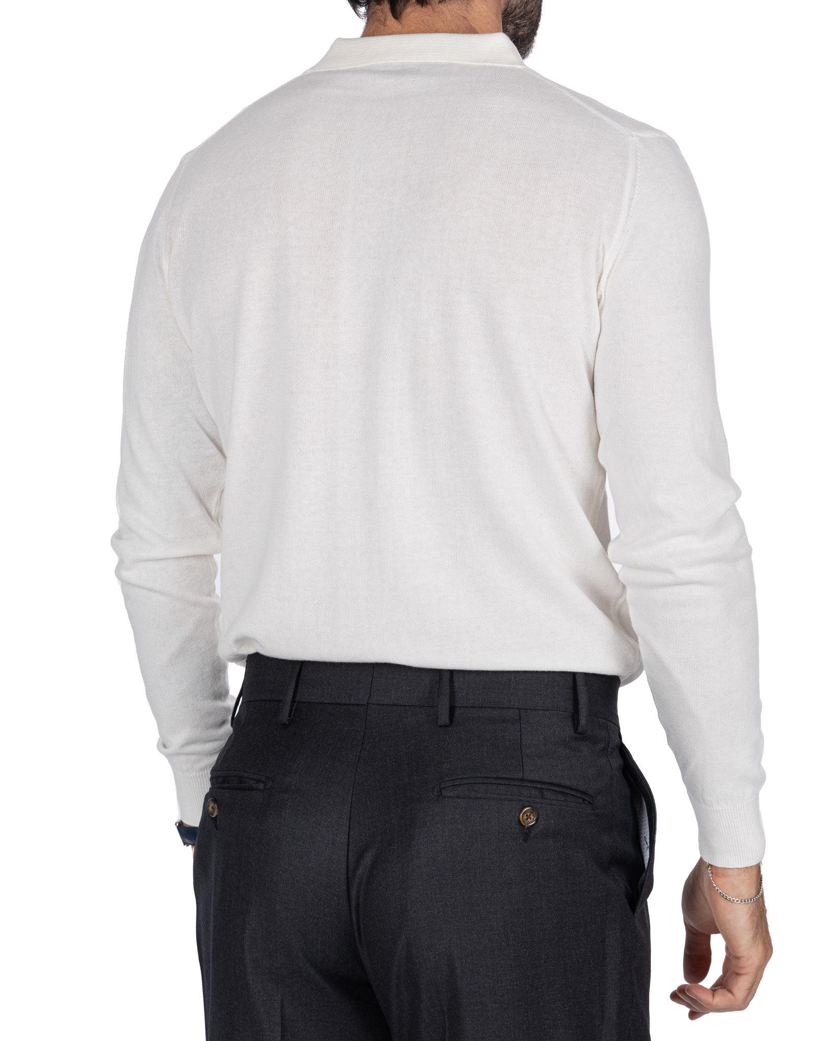 Andrey white cotton polo