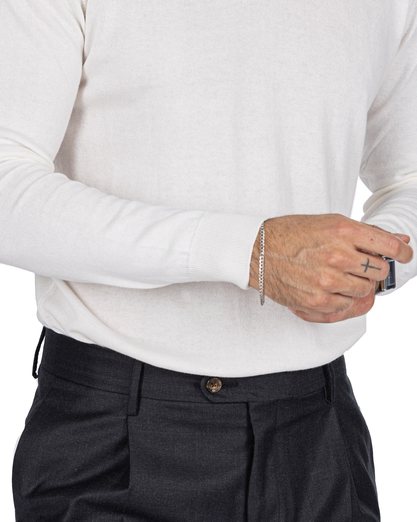 Andrey white cotton polo