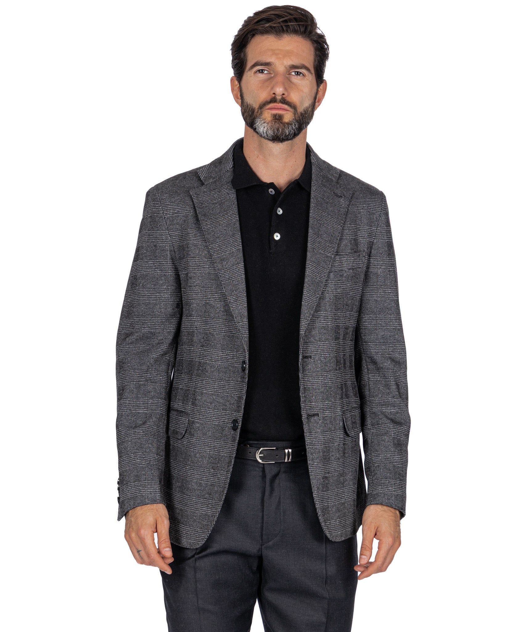 Veste à carreaux anthracite Orson