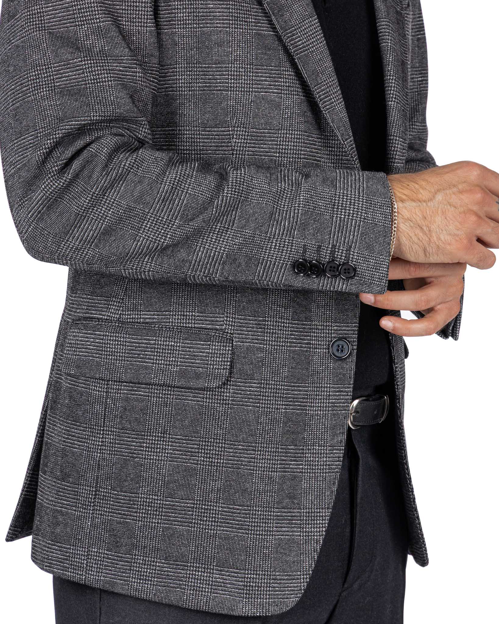 Veste à carreaux anthracite Orson