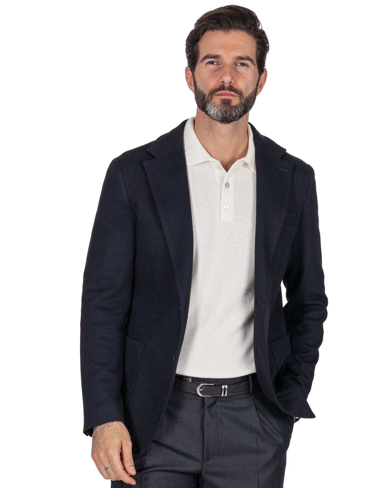 Giacca Ayrton in saglia blu