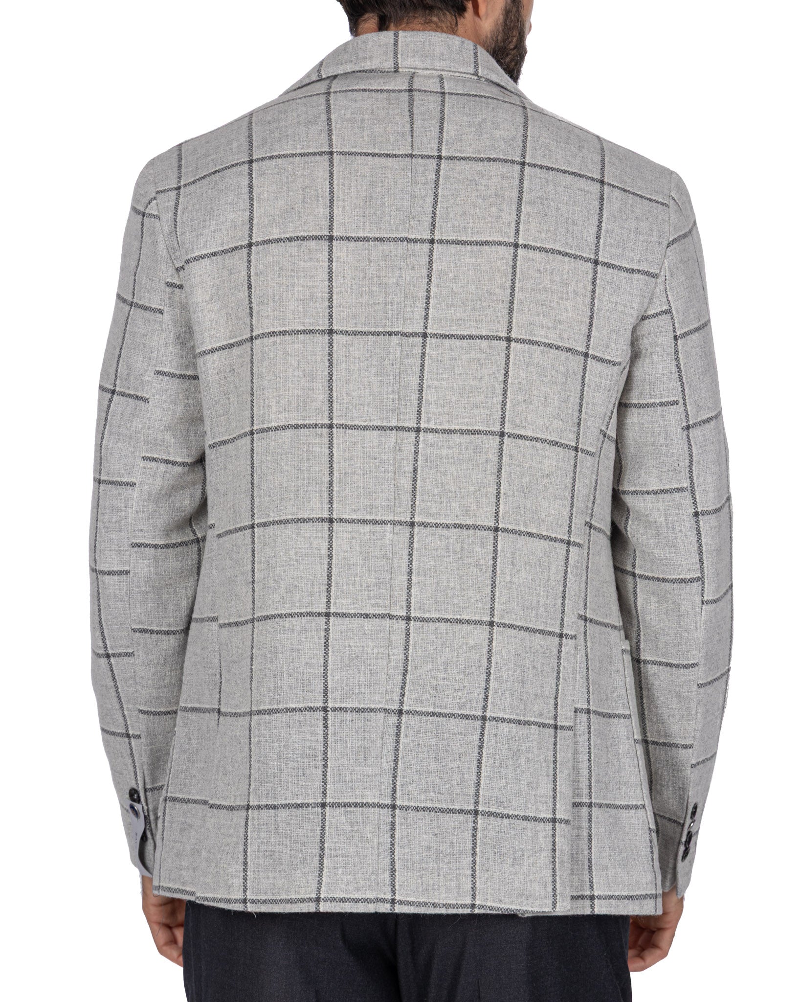 Veste croisée Fuji à carreaux gris