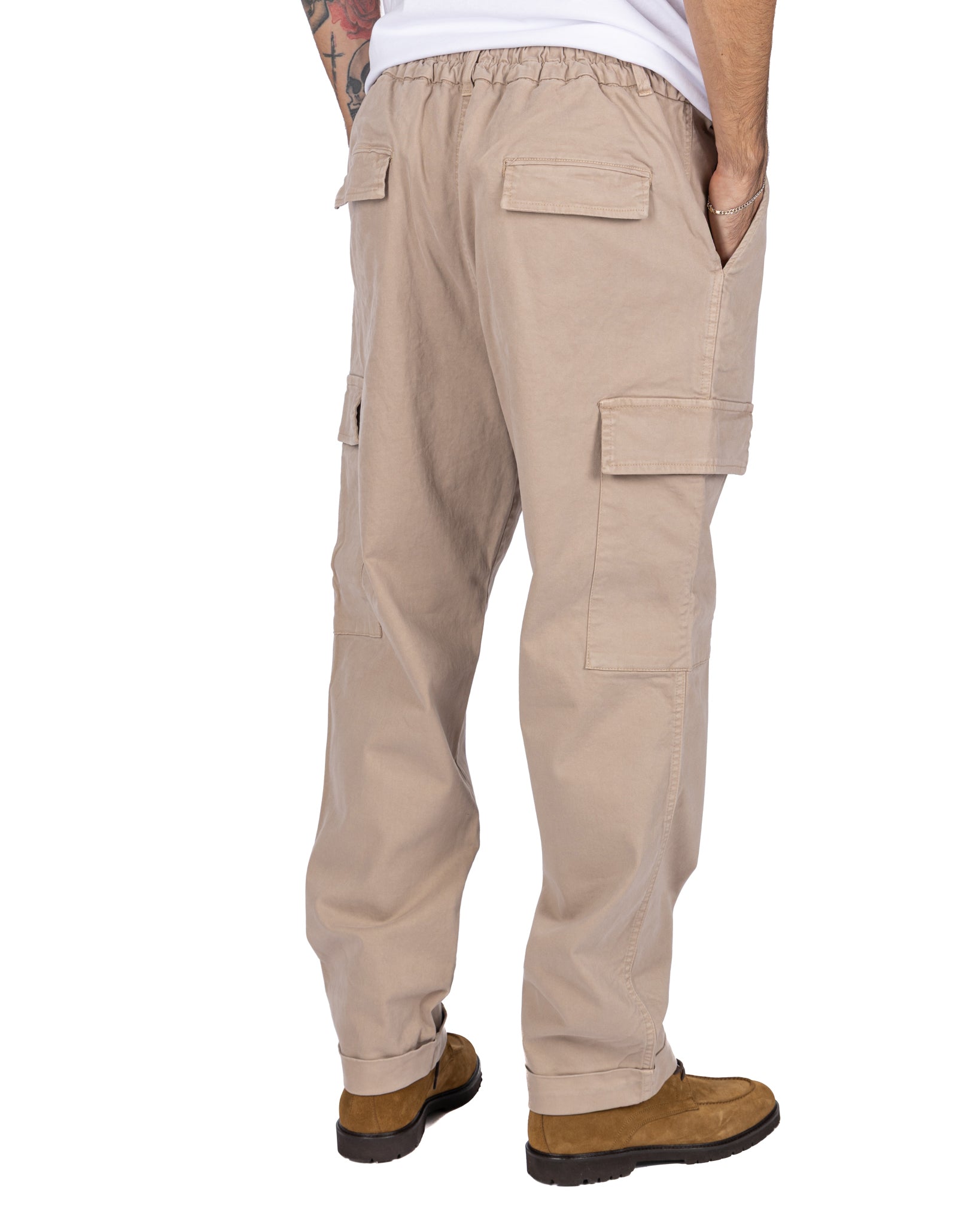 Pantalone cargo Kodak in cotone beige