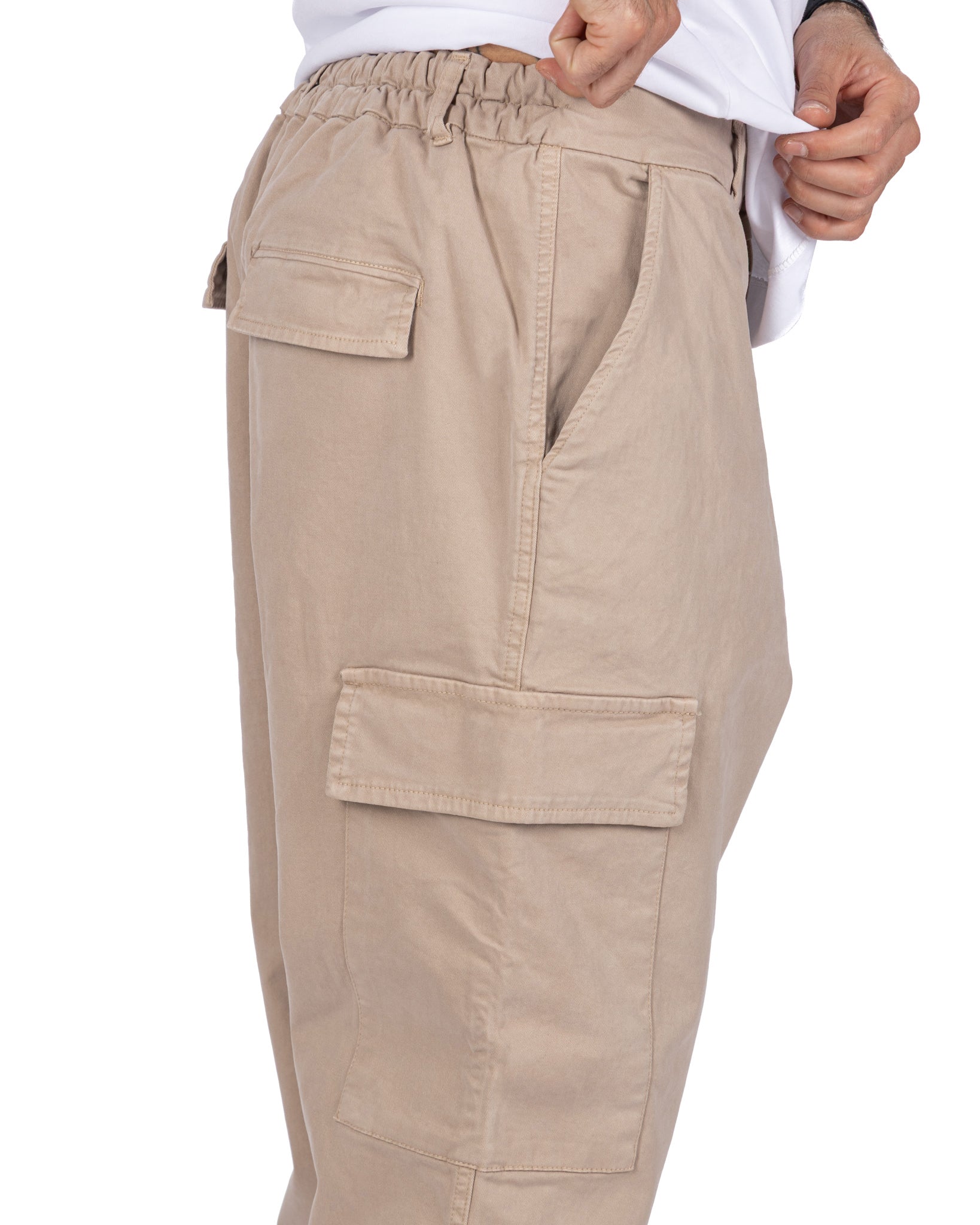 Pantalone cargo Kodak in cotone beige