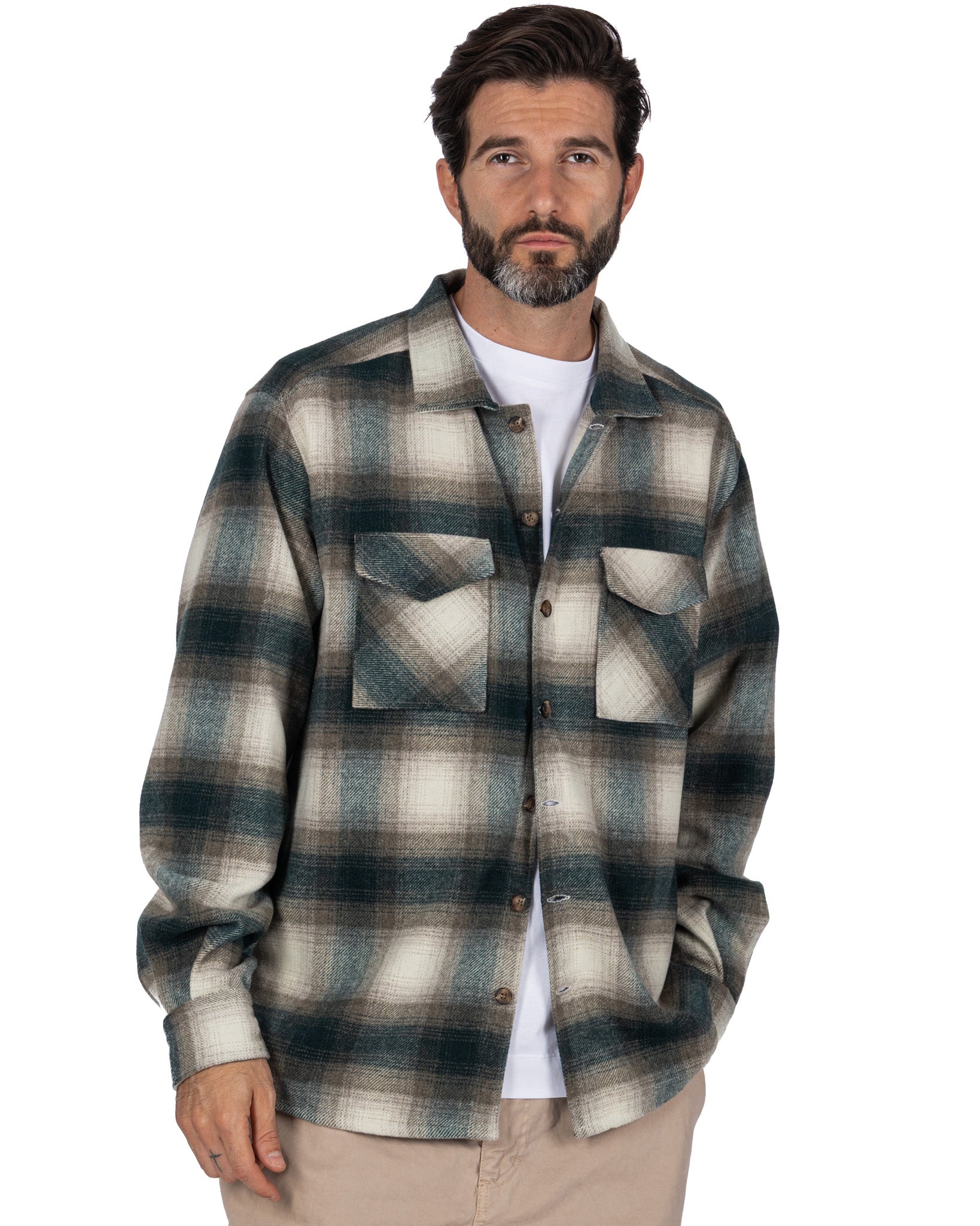Camicia Odin a quadri verde